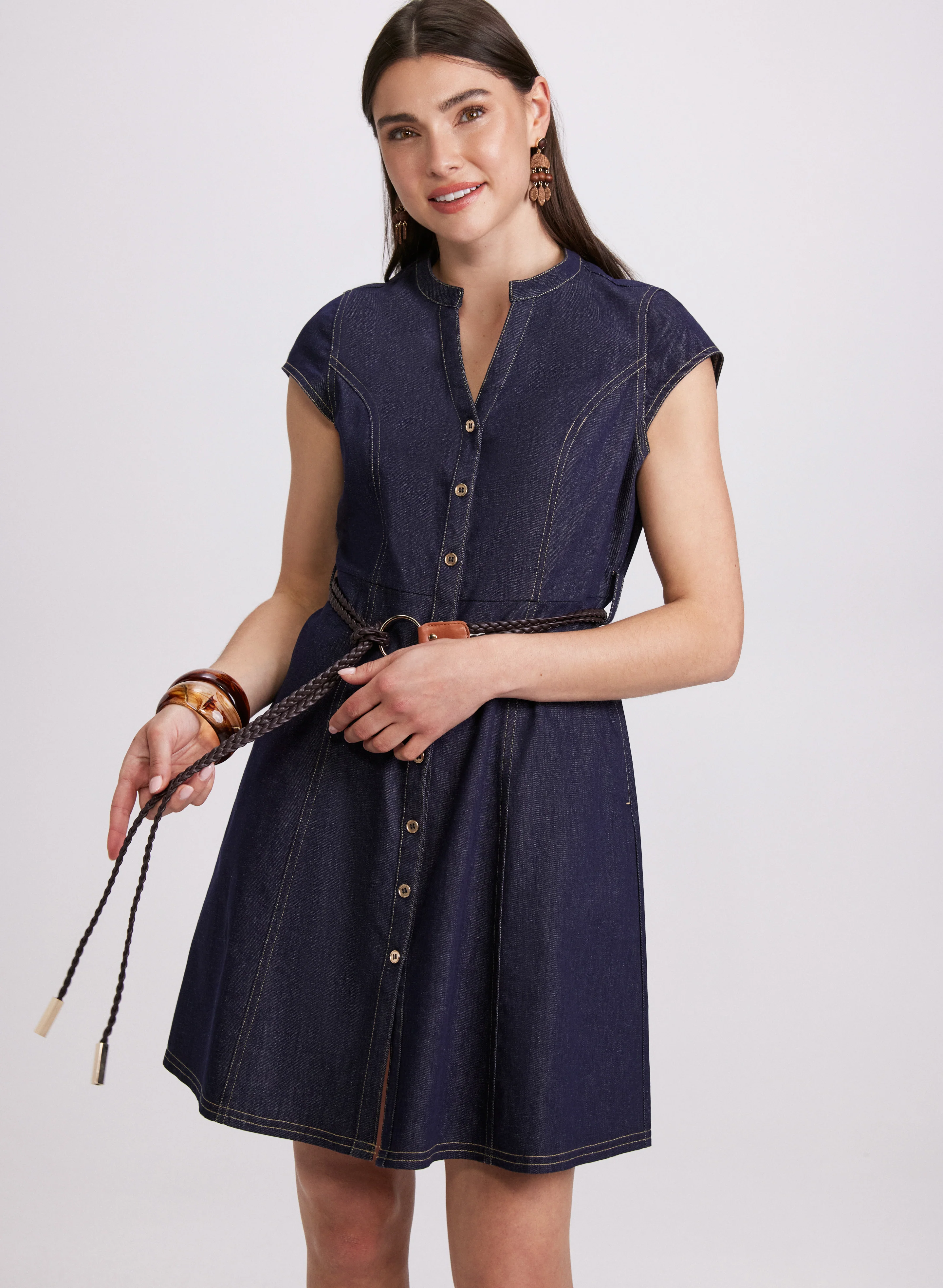Denim Button-Down Dress - Image 4