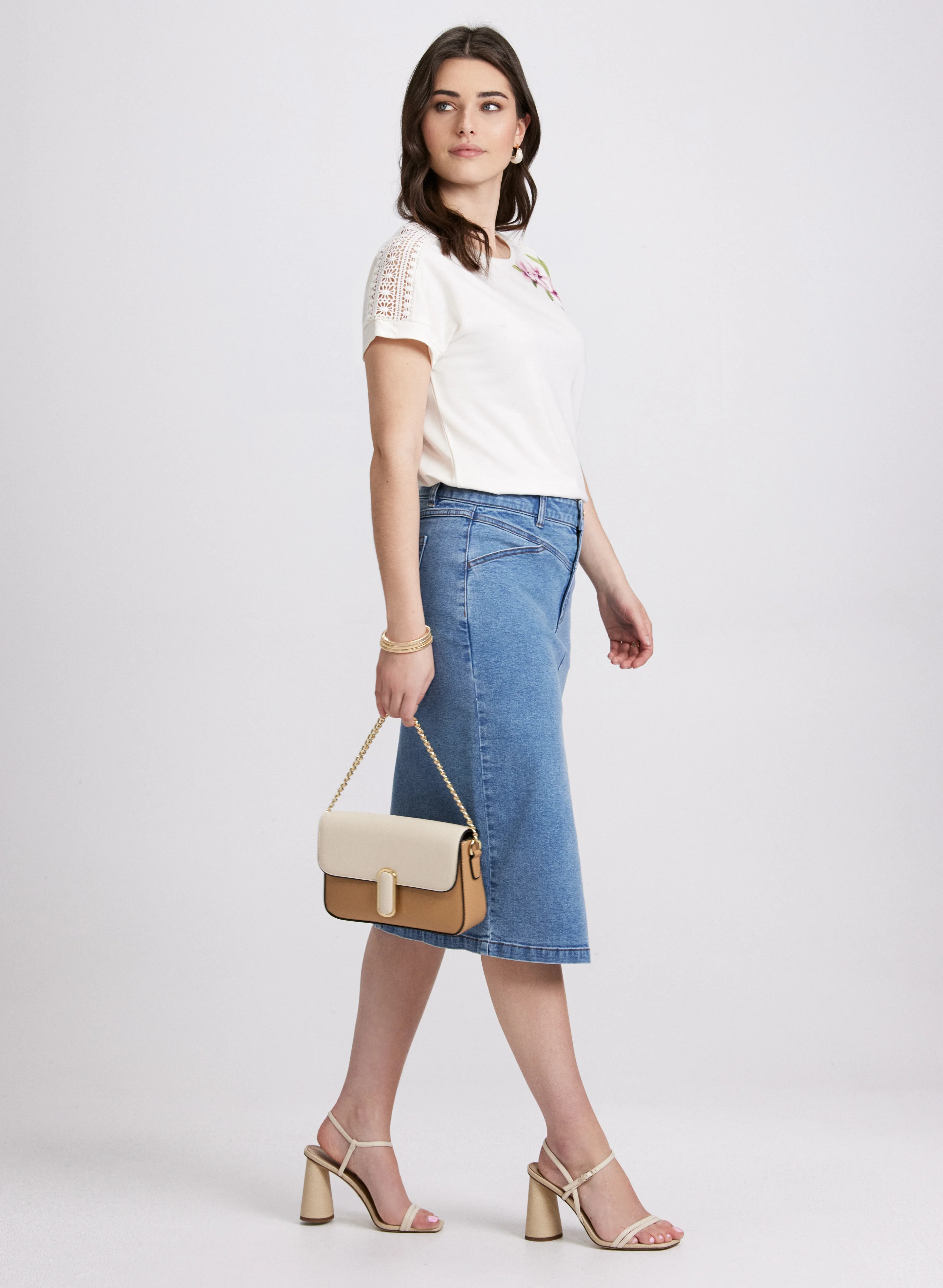 Denim Midi Skirt - Image 2