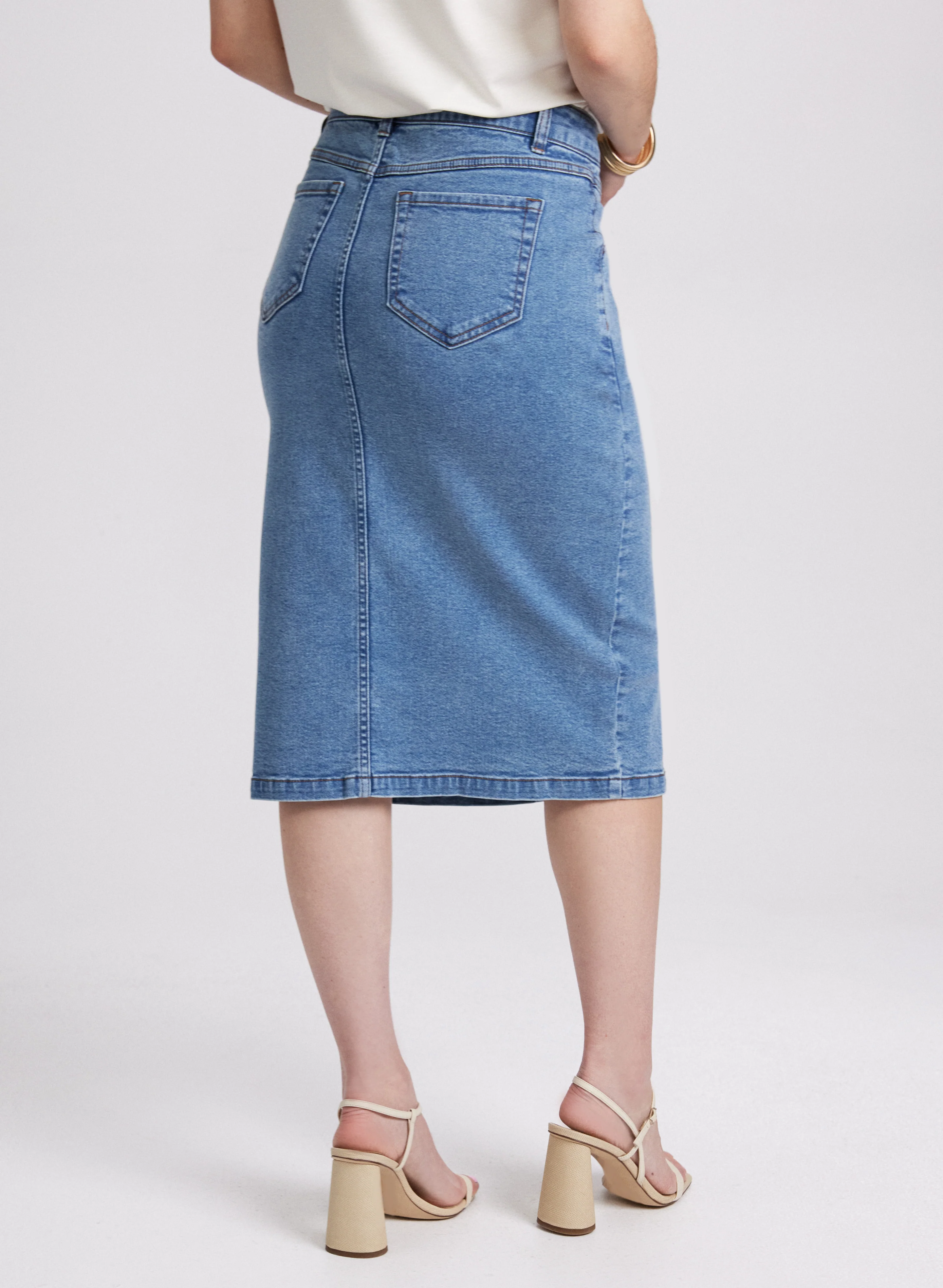 Denim Midi Skirt - Image 4