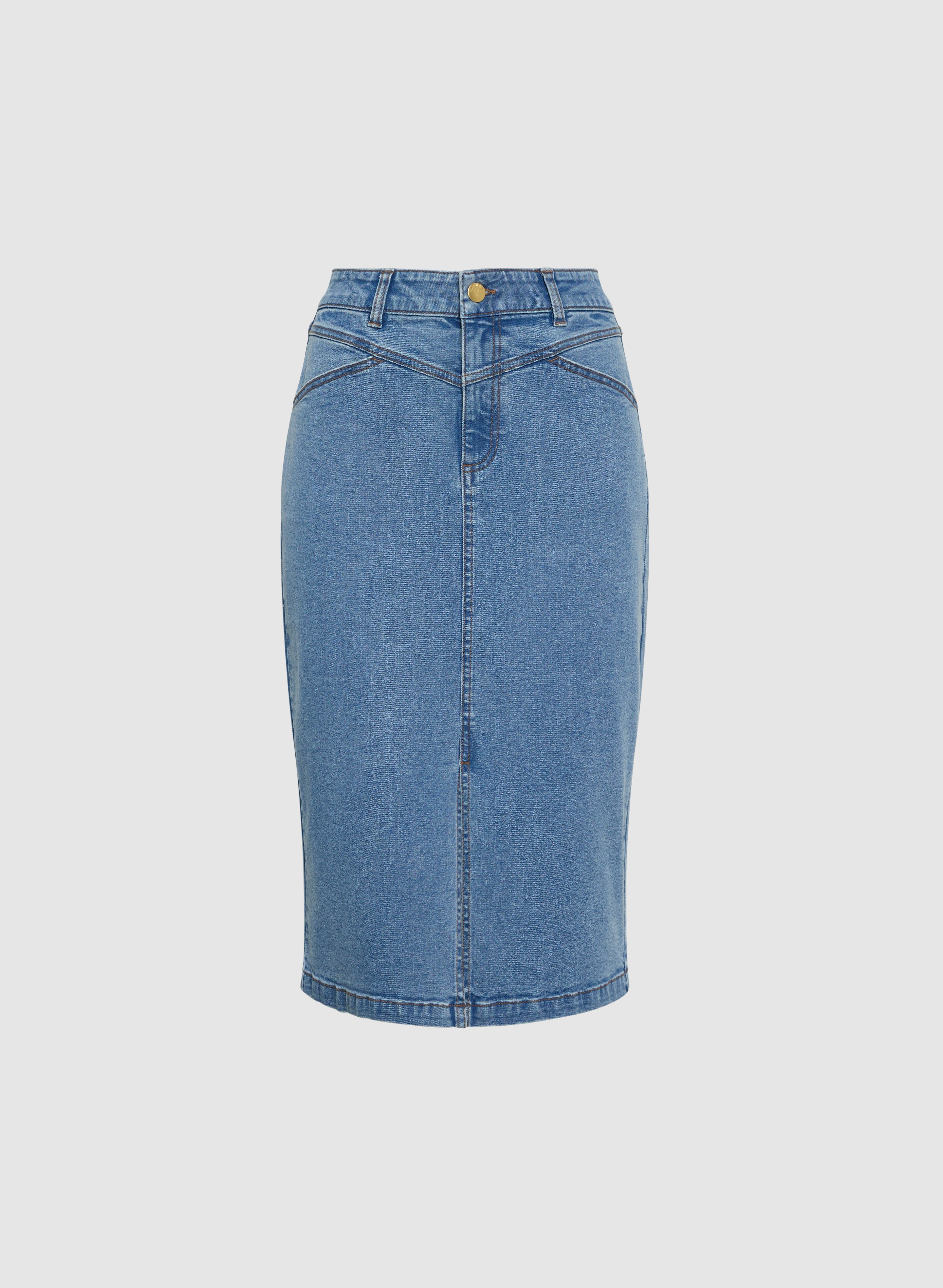 Denim Midi Skirt - Image 6