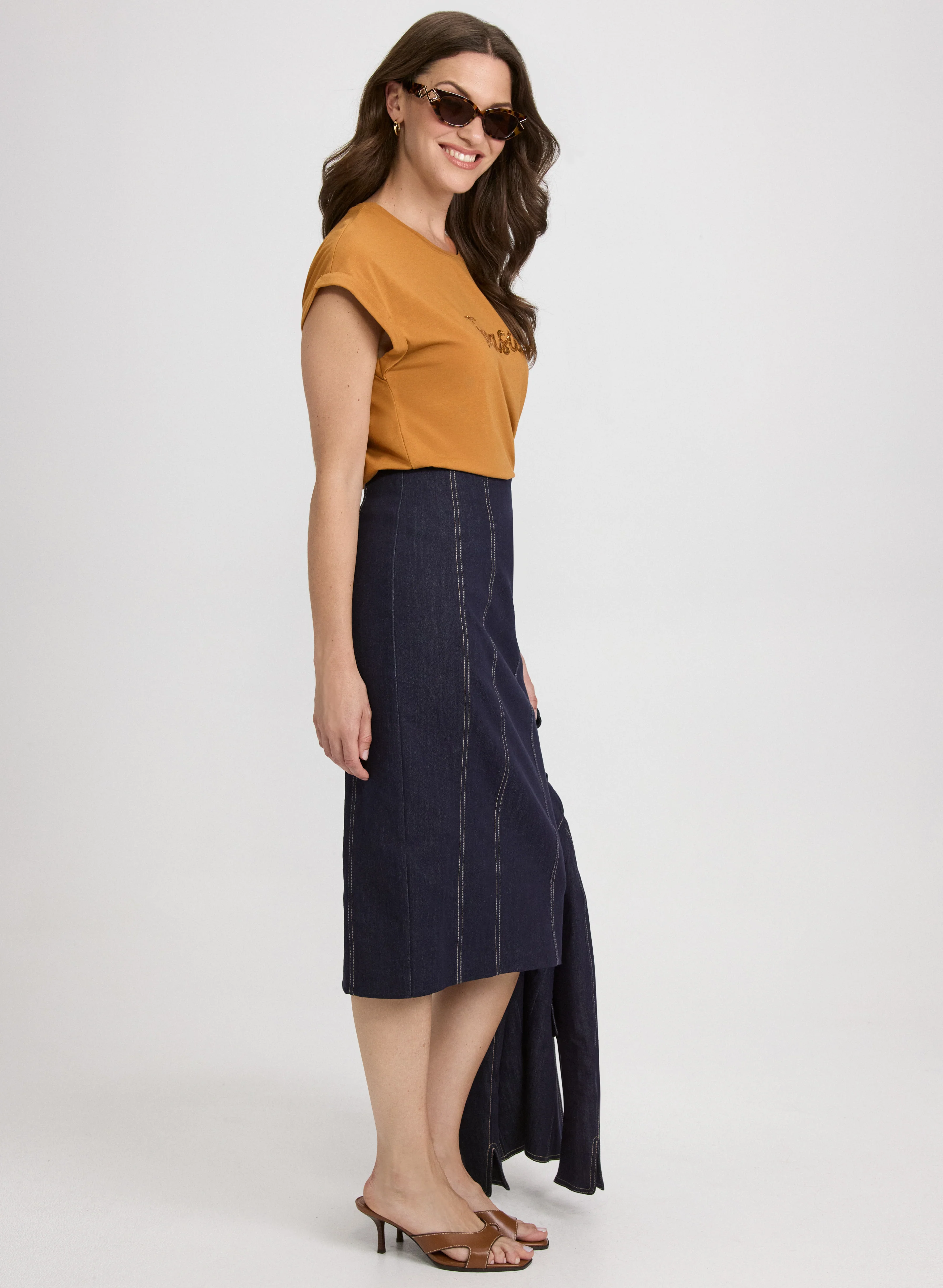 Denim Pencil Skirt - Image 3