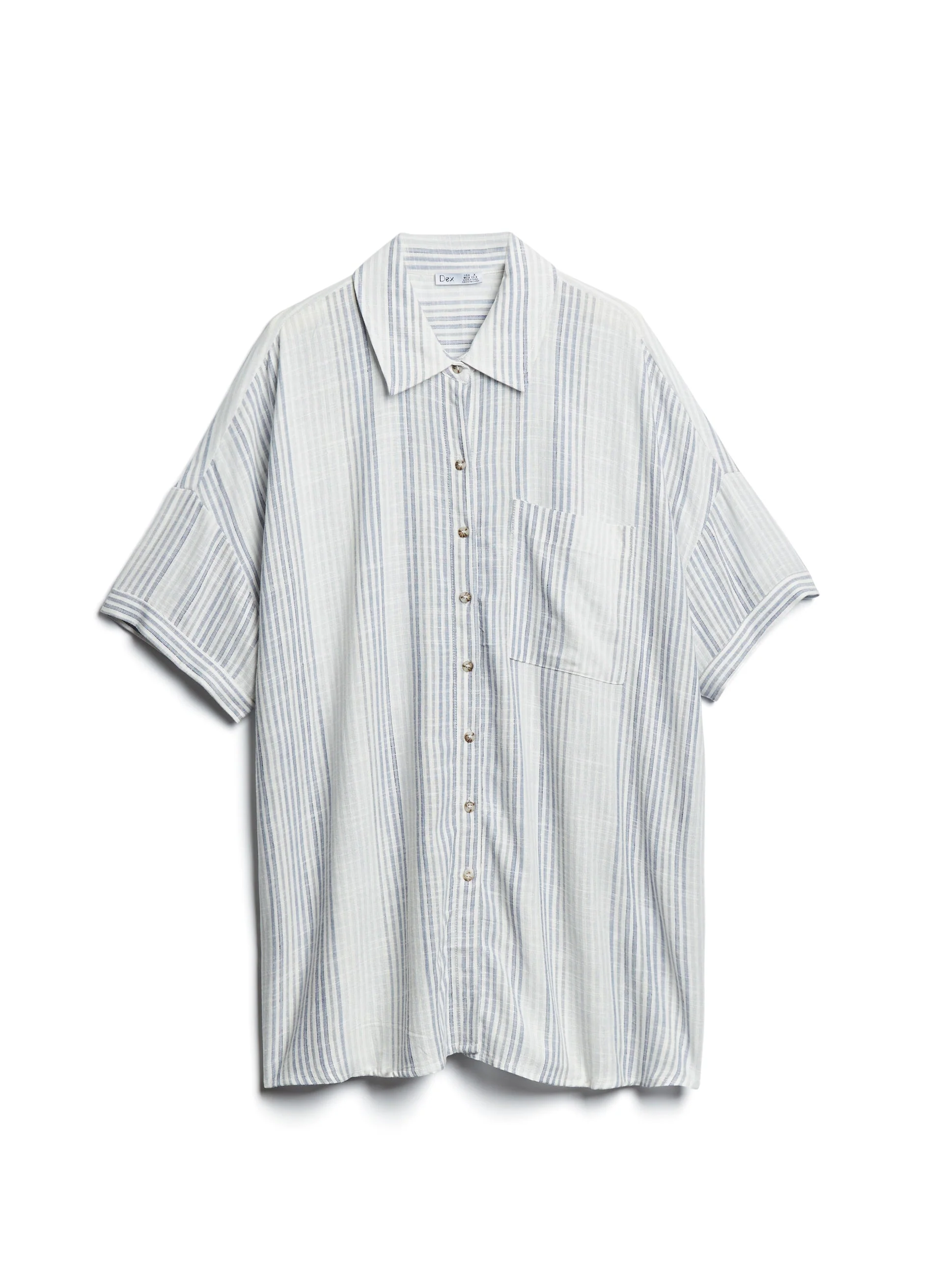Dex - Stripe Print Linen Top - Image 5