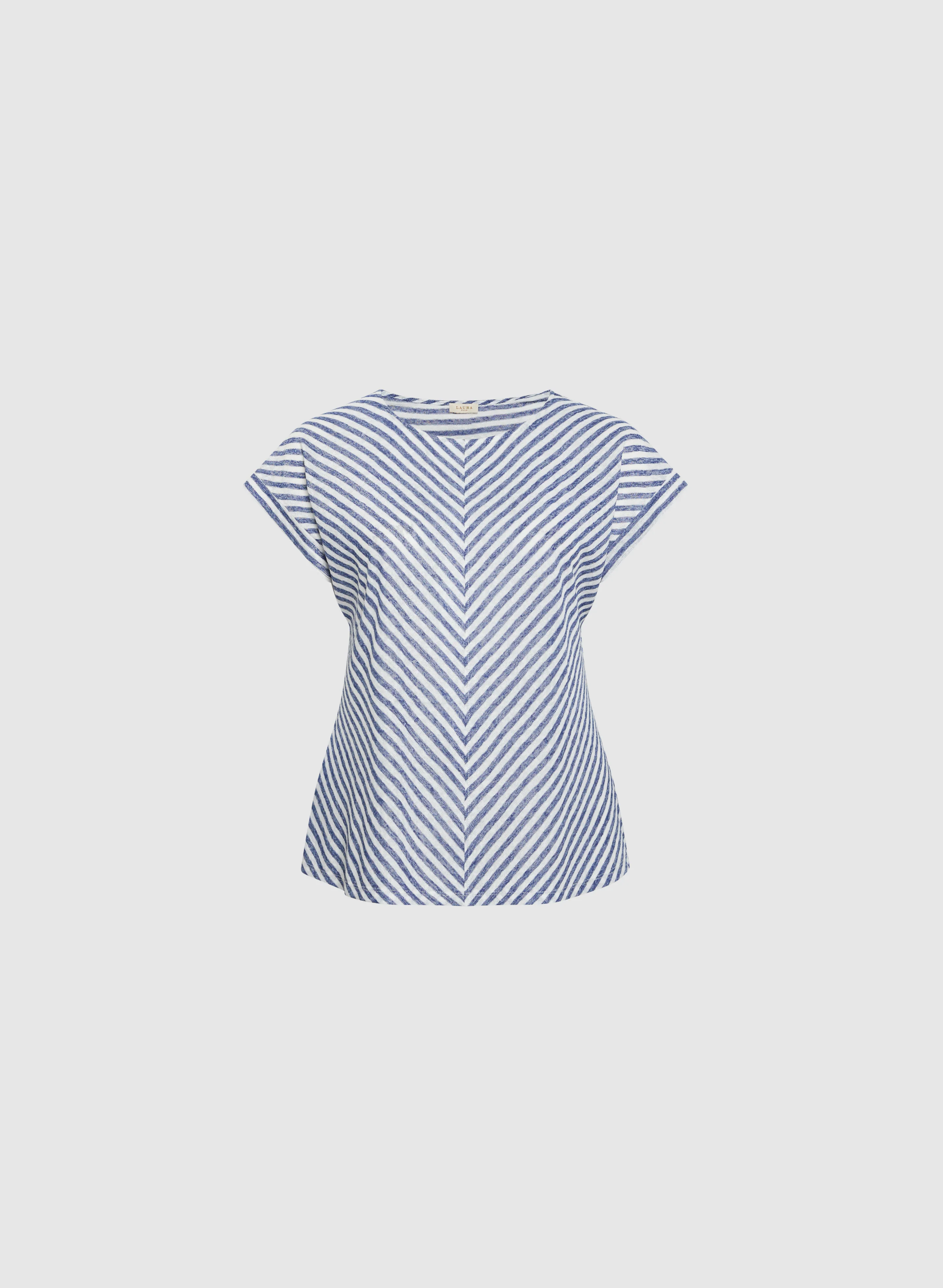 Diagonal Stripe Cap Sleeve Top - Image 6