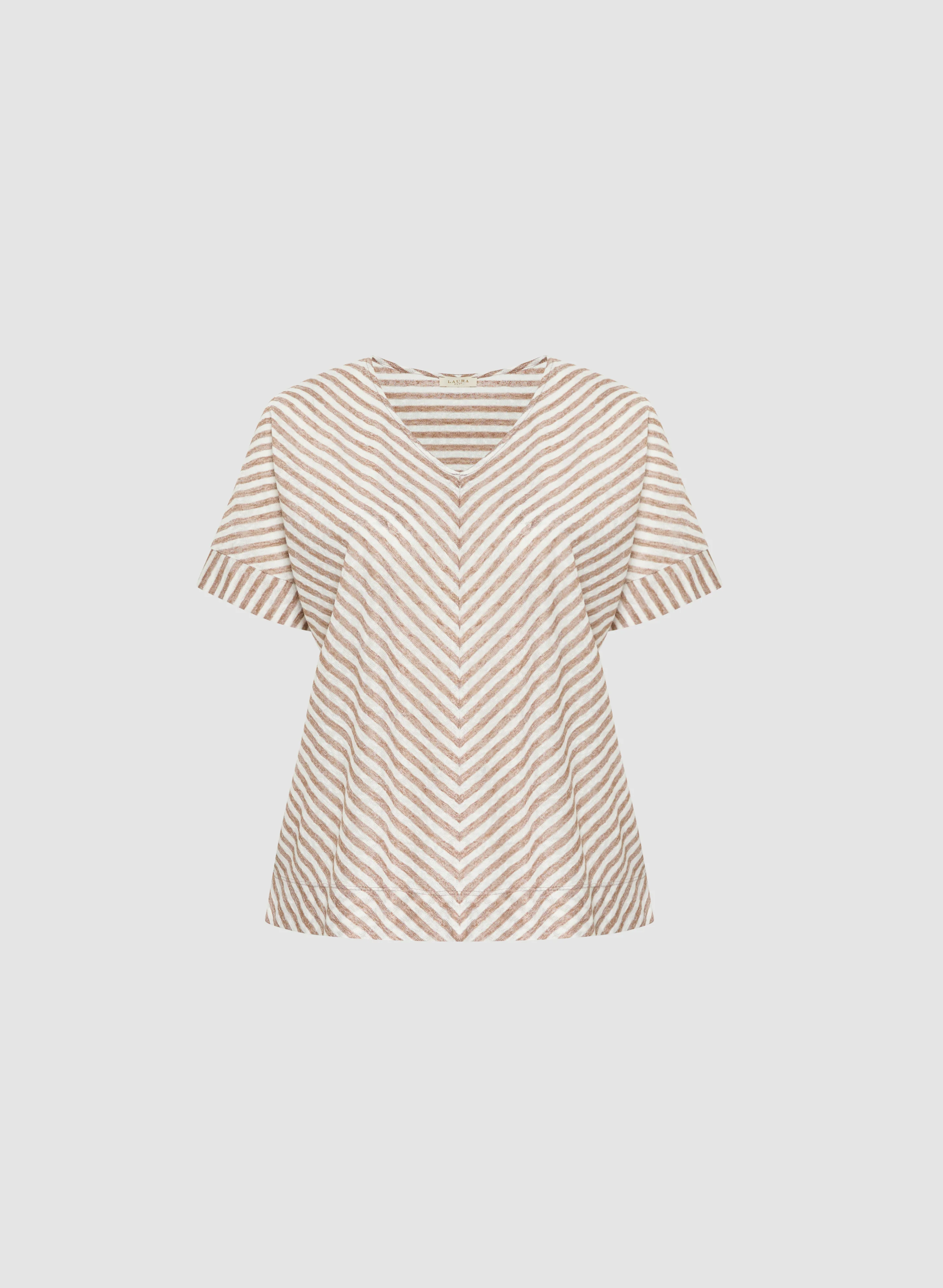 Diagonal Stripes Short Sleeve Top - Image 6