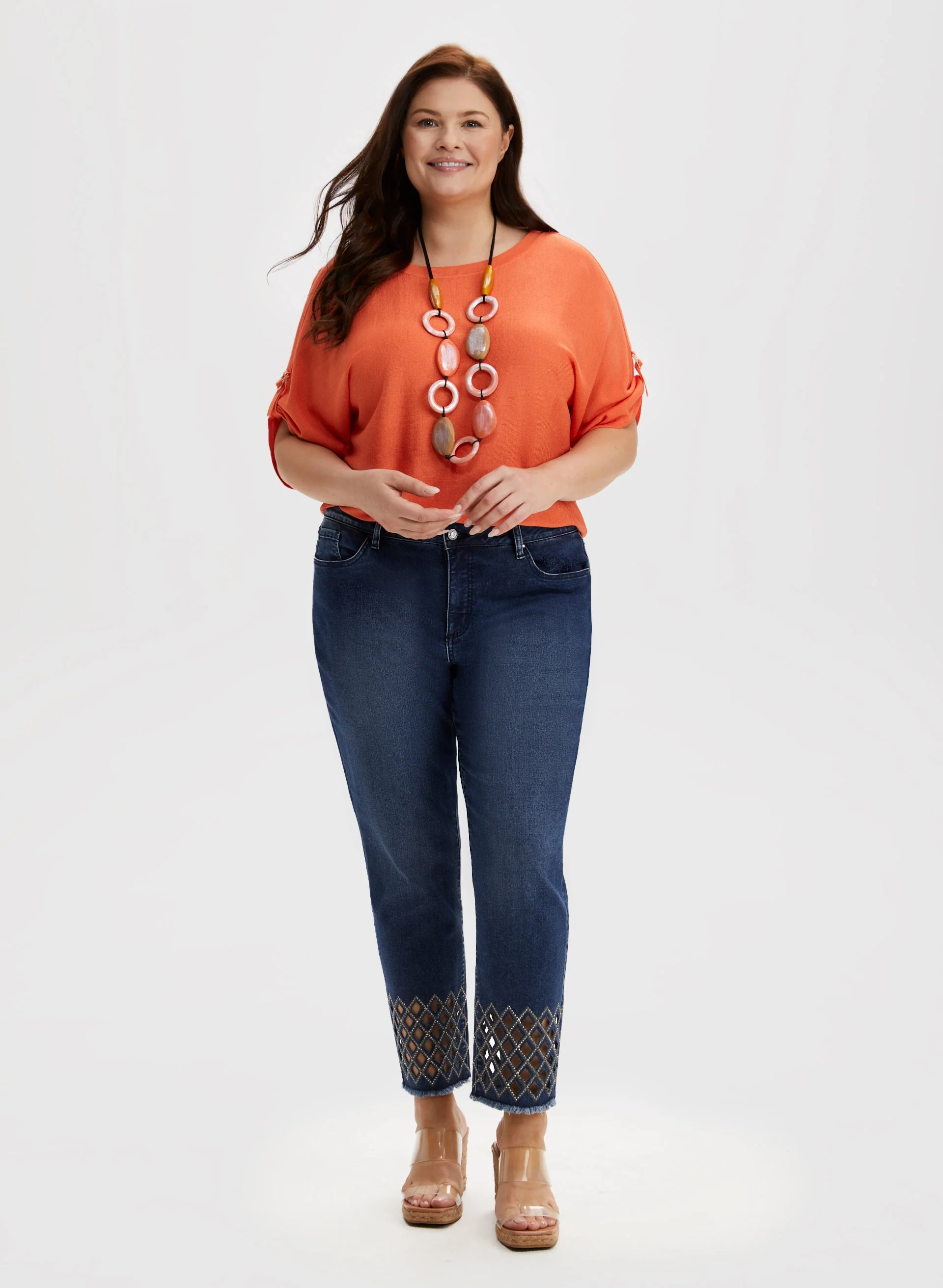 Diamond Cutout Slim Leg Jeans - Image 3