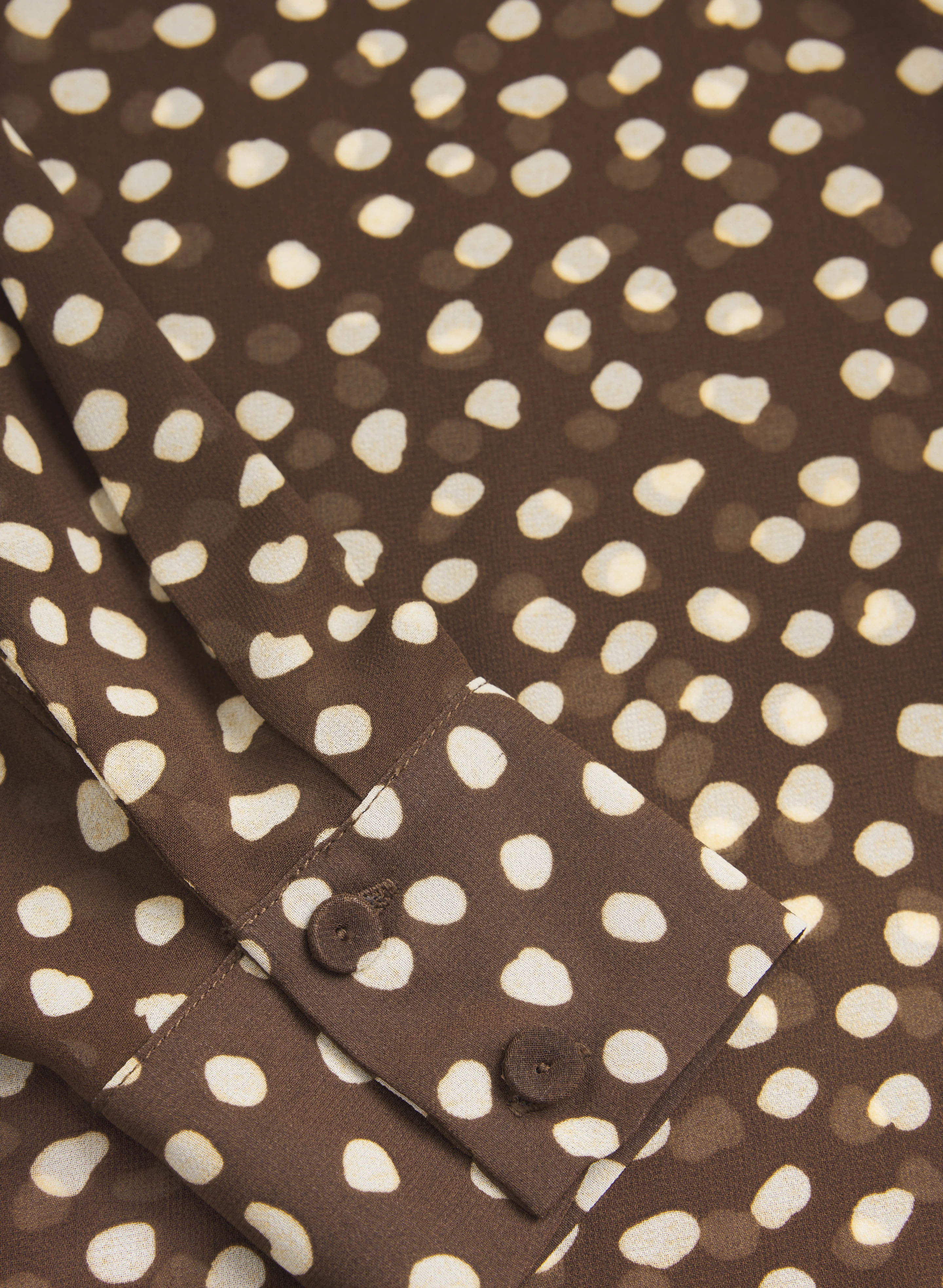 Dot Print Button-Down Blouse - Image 7