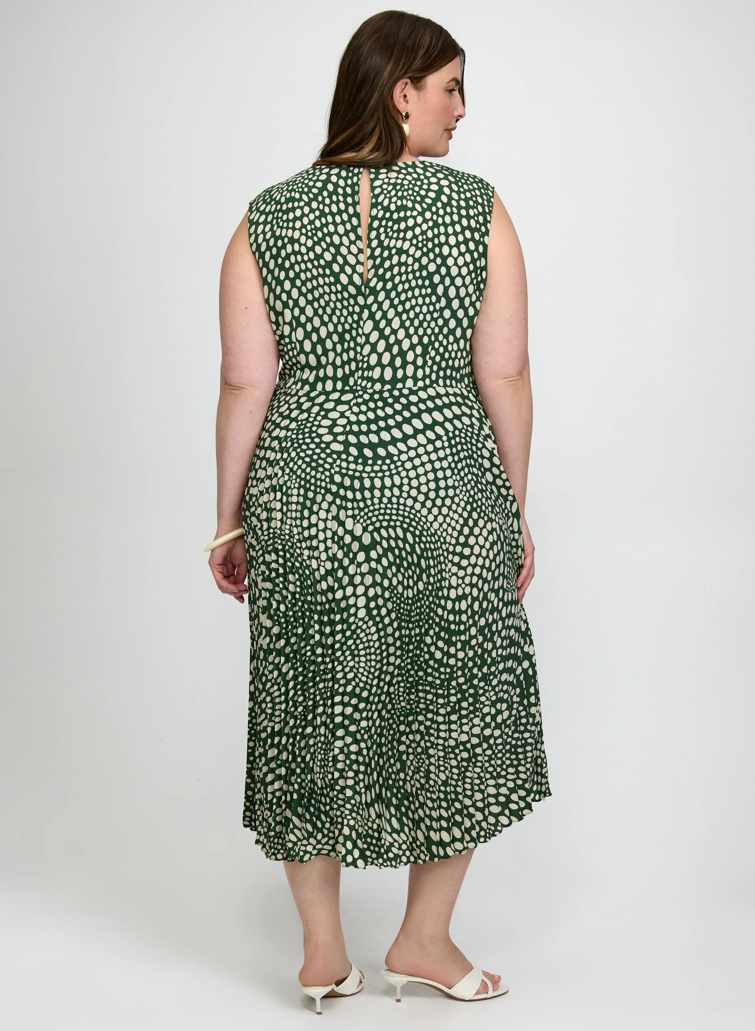 Dot Print Midi Dress - Image 3