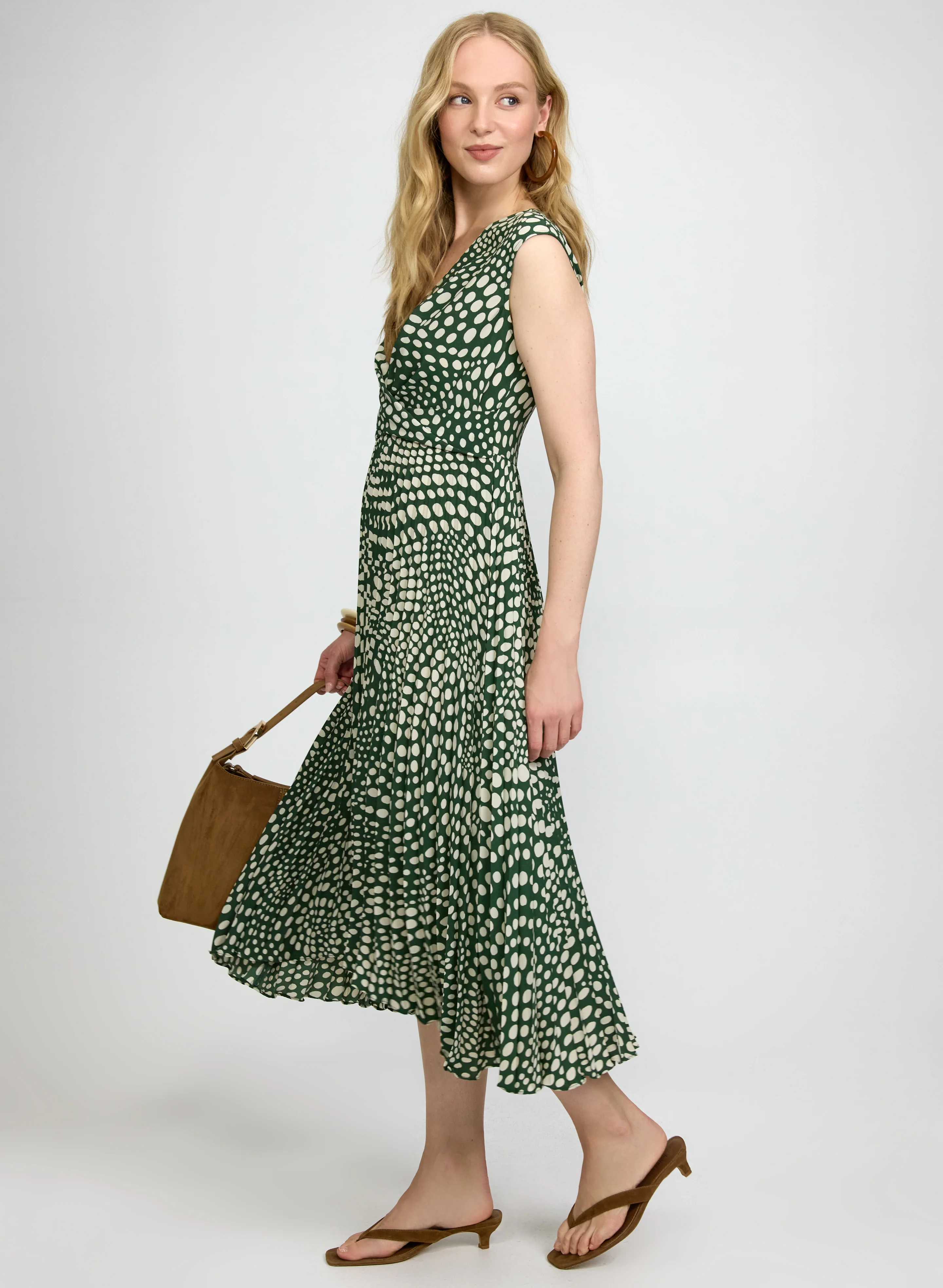 Dot Print Midi Dress - Image 2