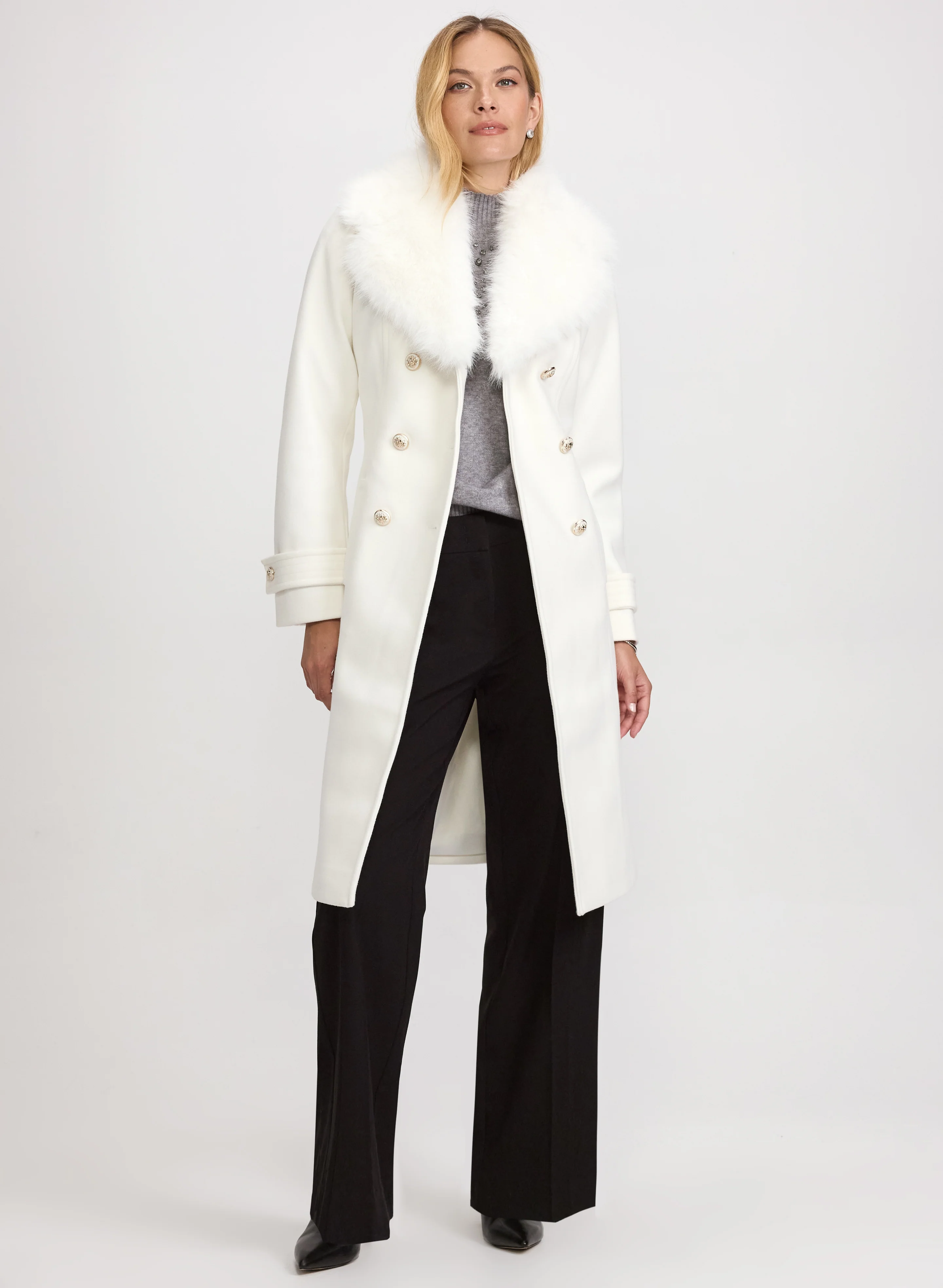 Double-Breasted Wool-Blend Coat - Image 2