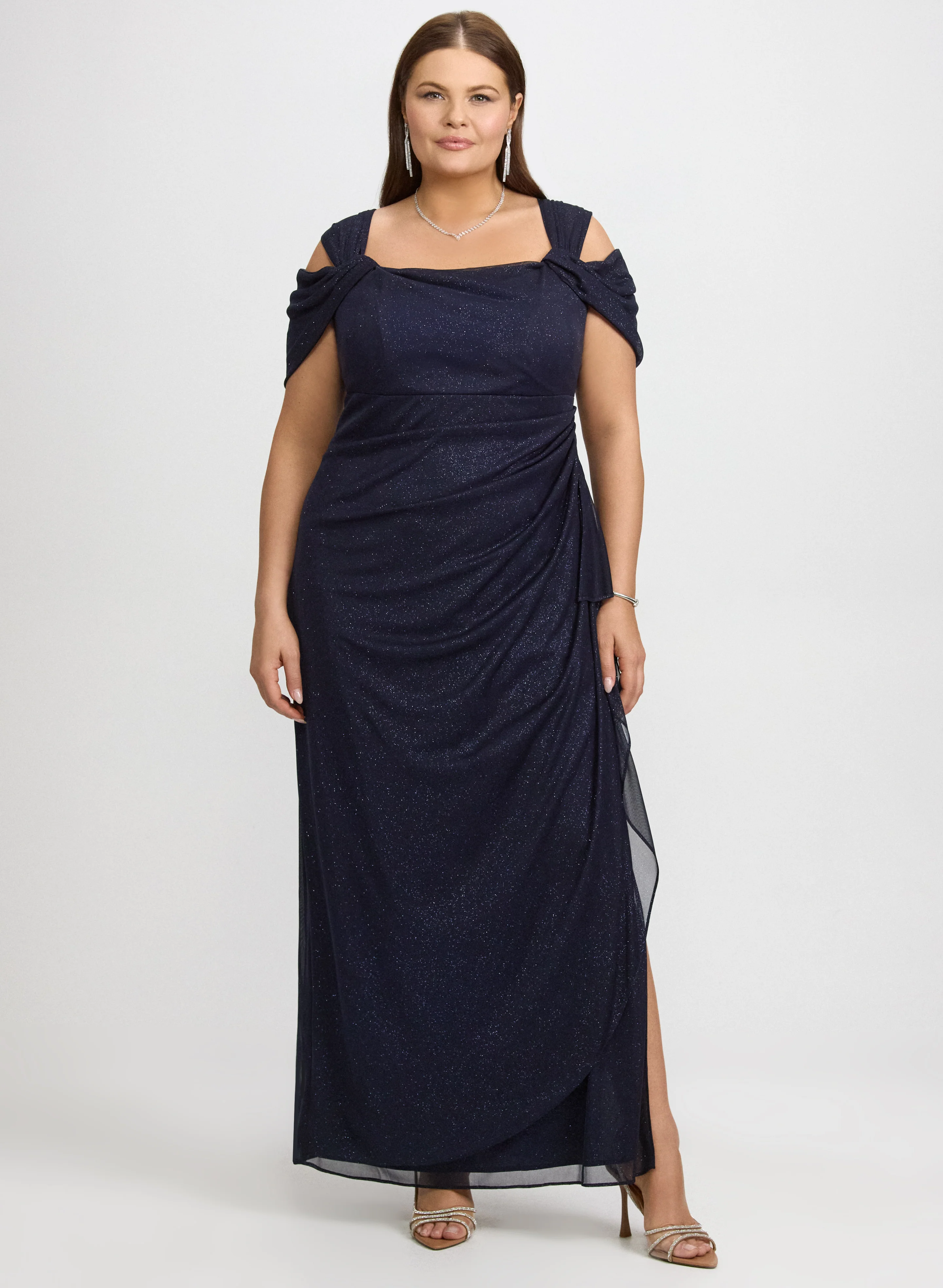 Draped Glitter Dress