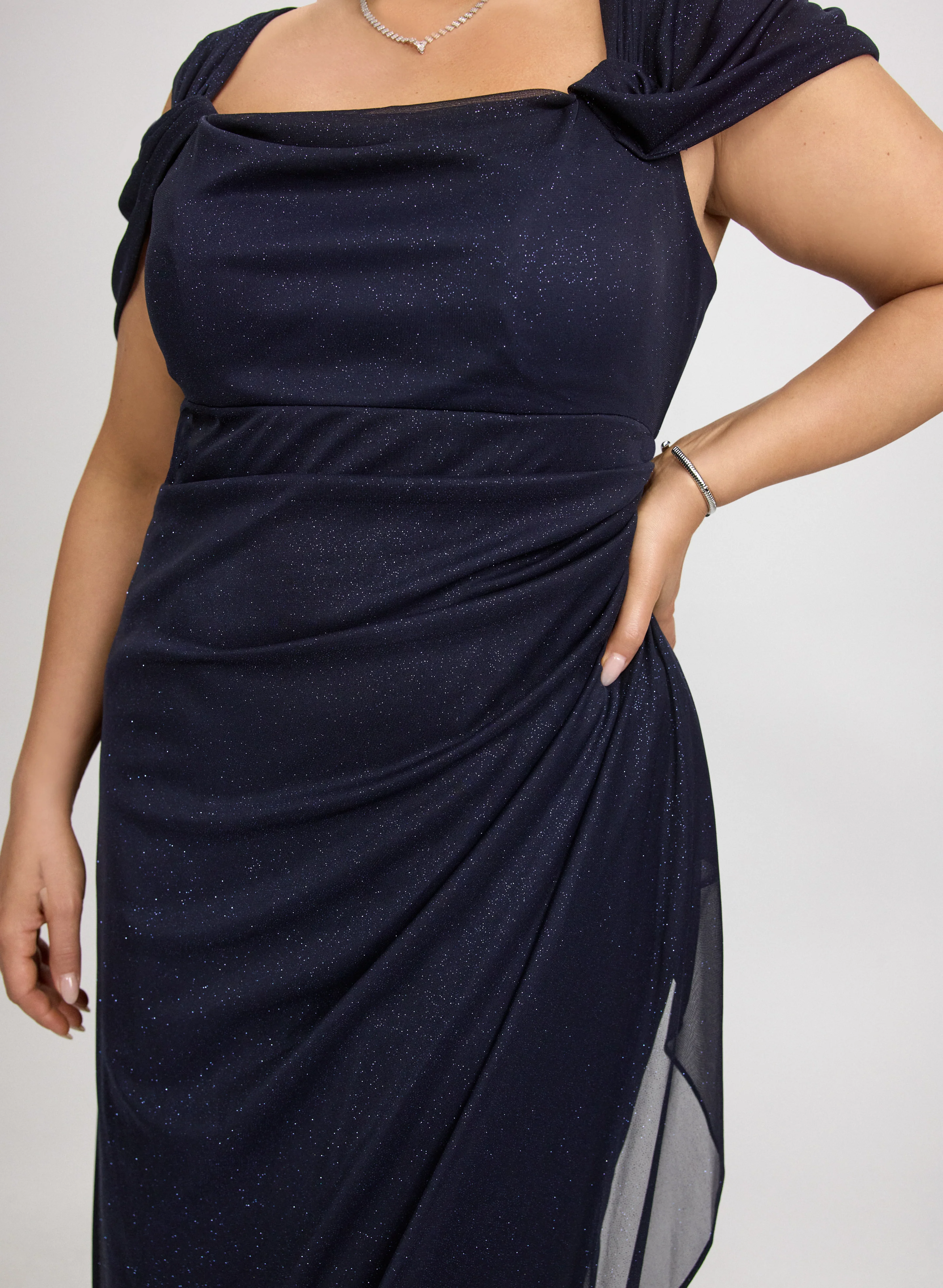 Draped Glitter Dress - Image 5