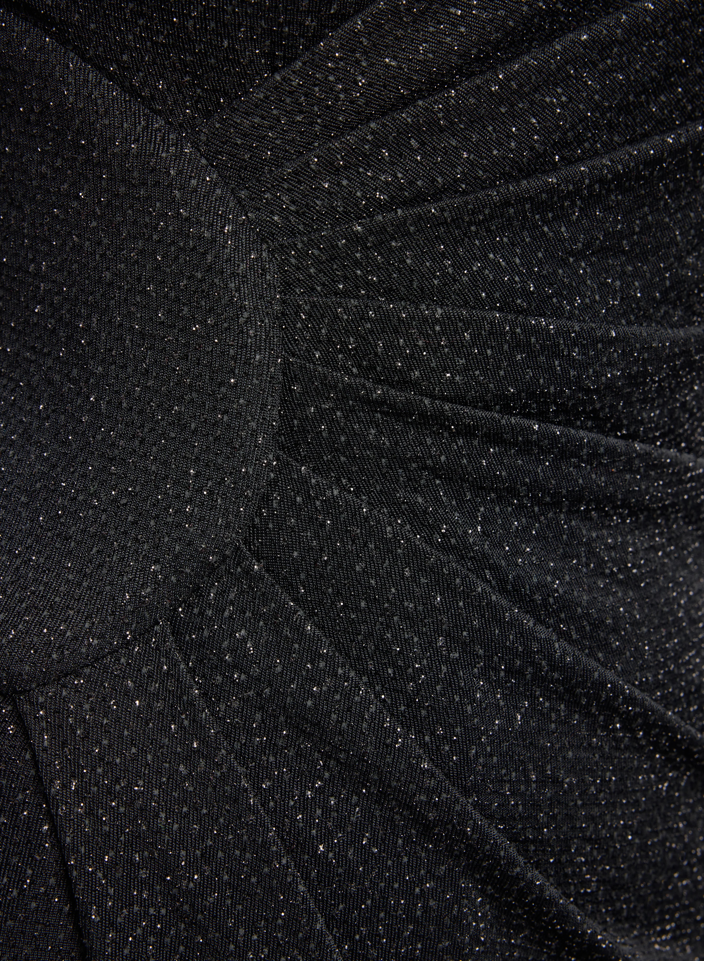 Draped Glitter Knit Dress - Image 6