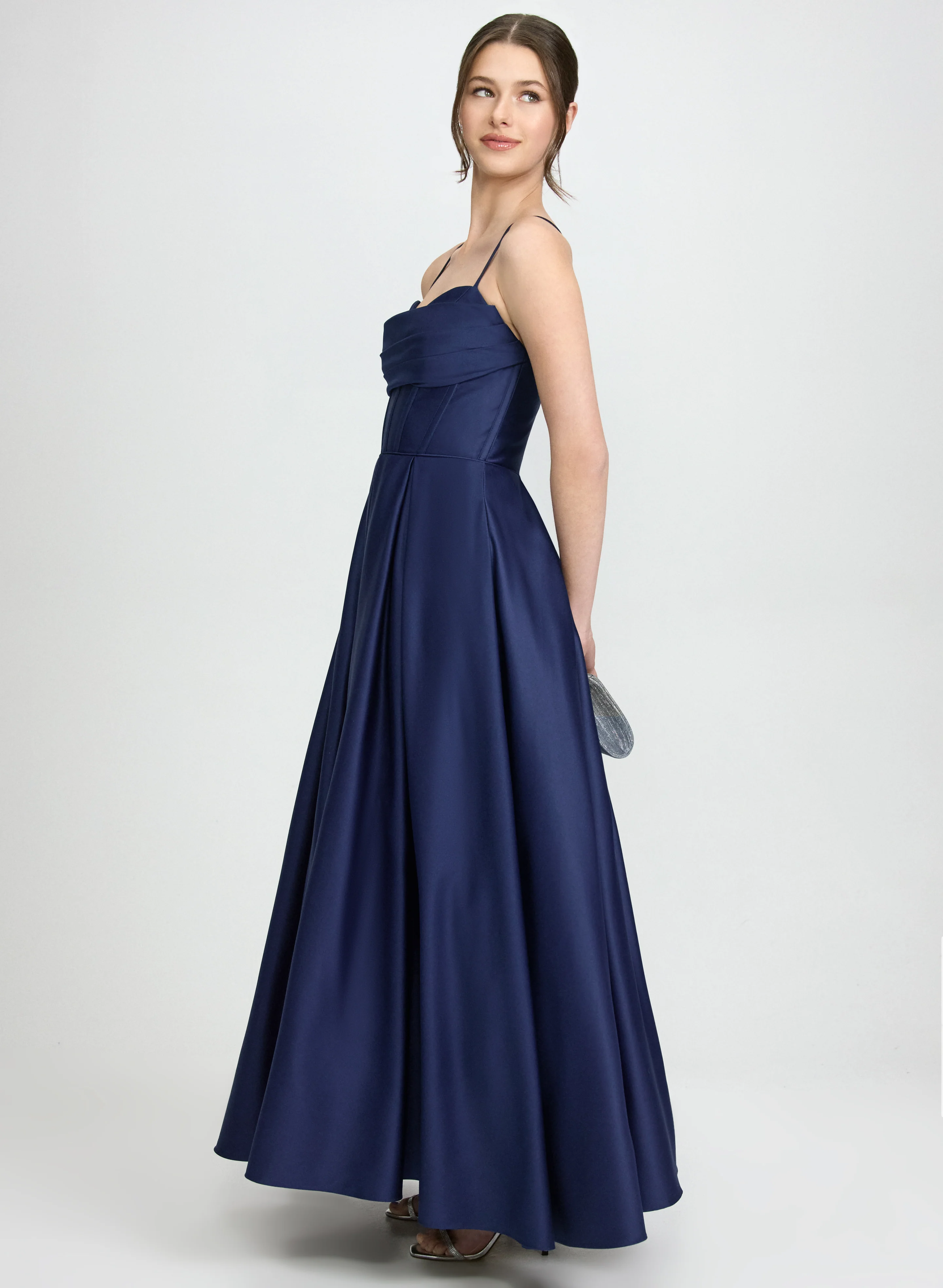 Draped Sweetheart Neck Dress - Image 2