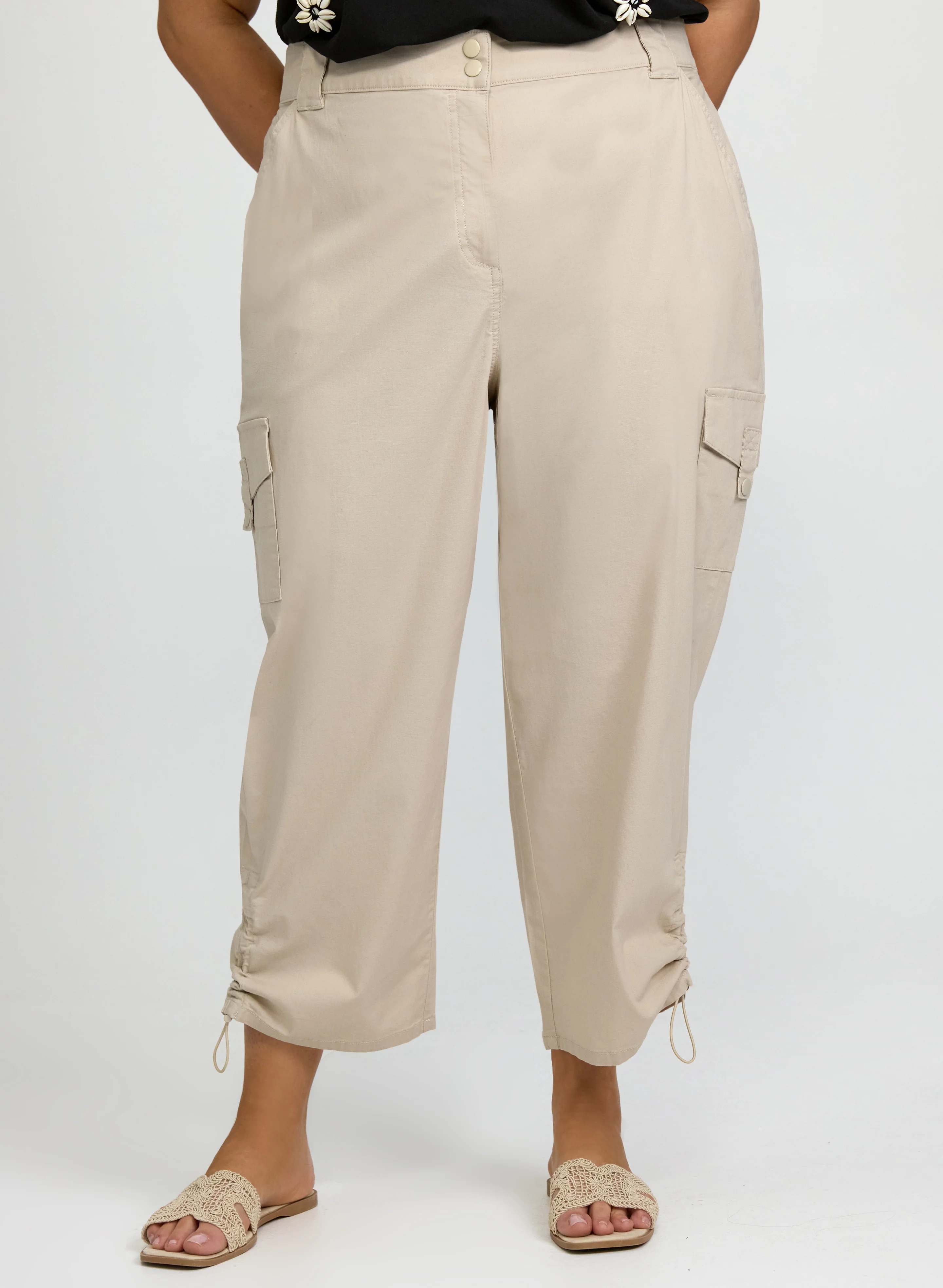 Drawstring Hem Capris