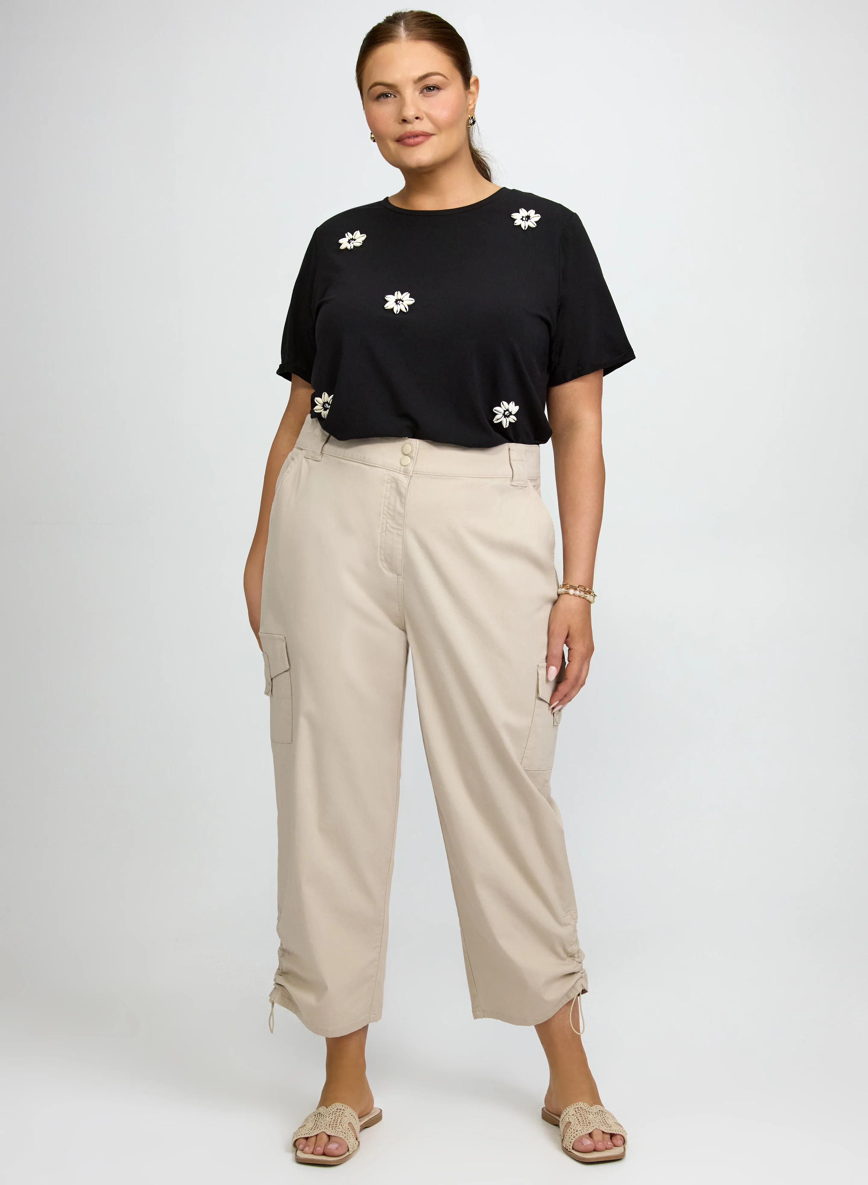 Drawstring Hem Capris - Image 3