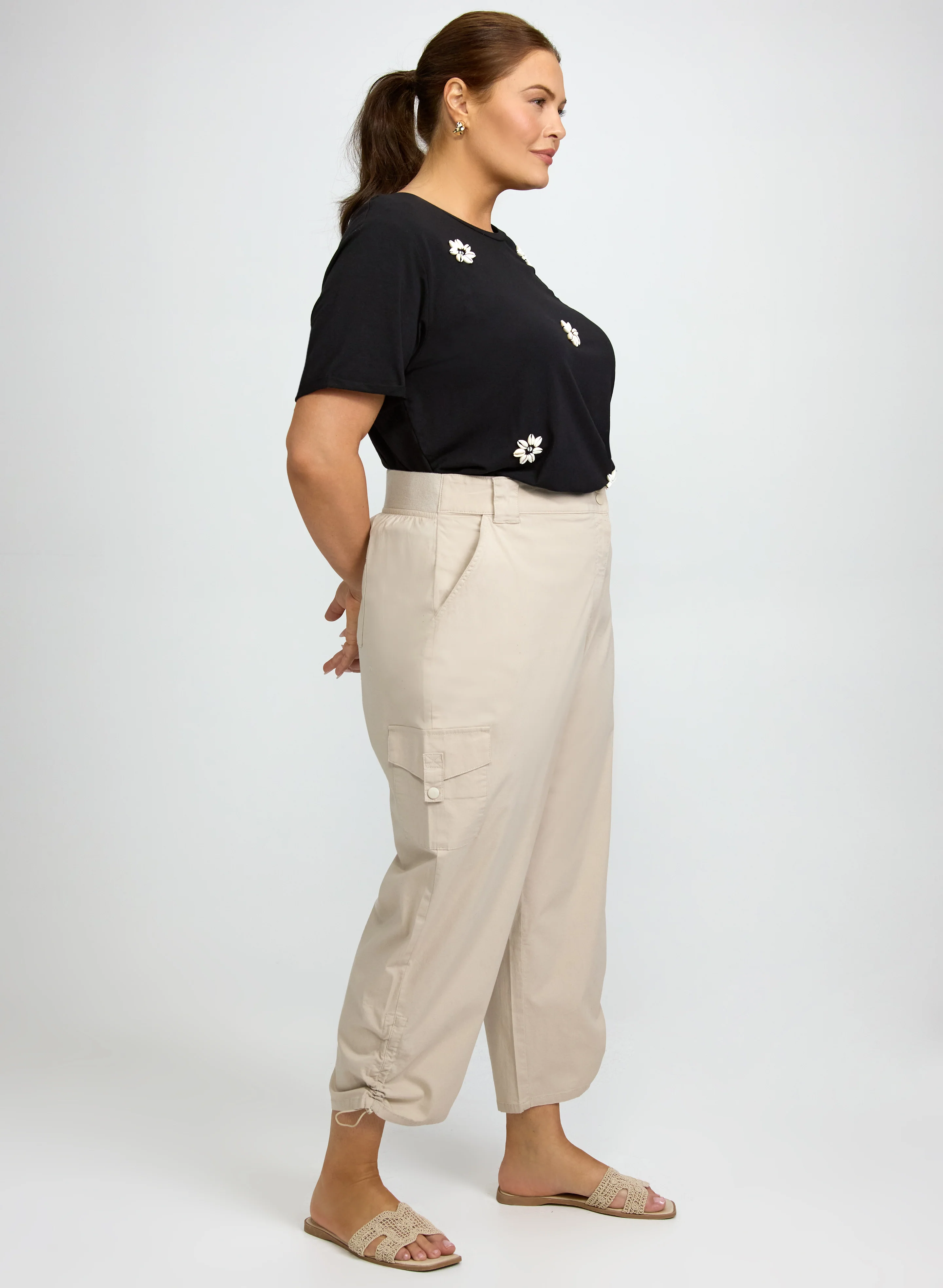 Drawstring Hem Capris - Image 5