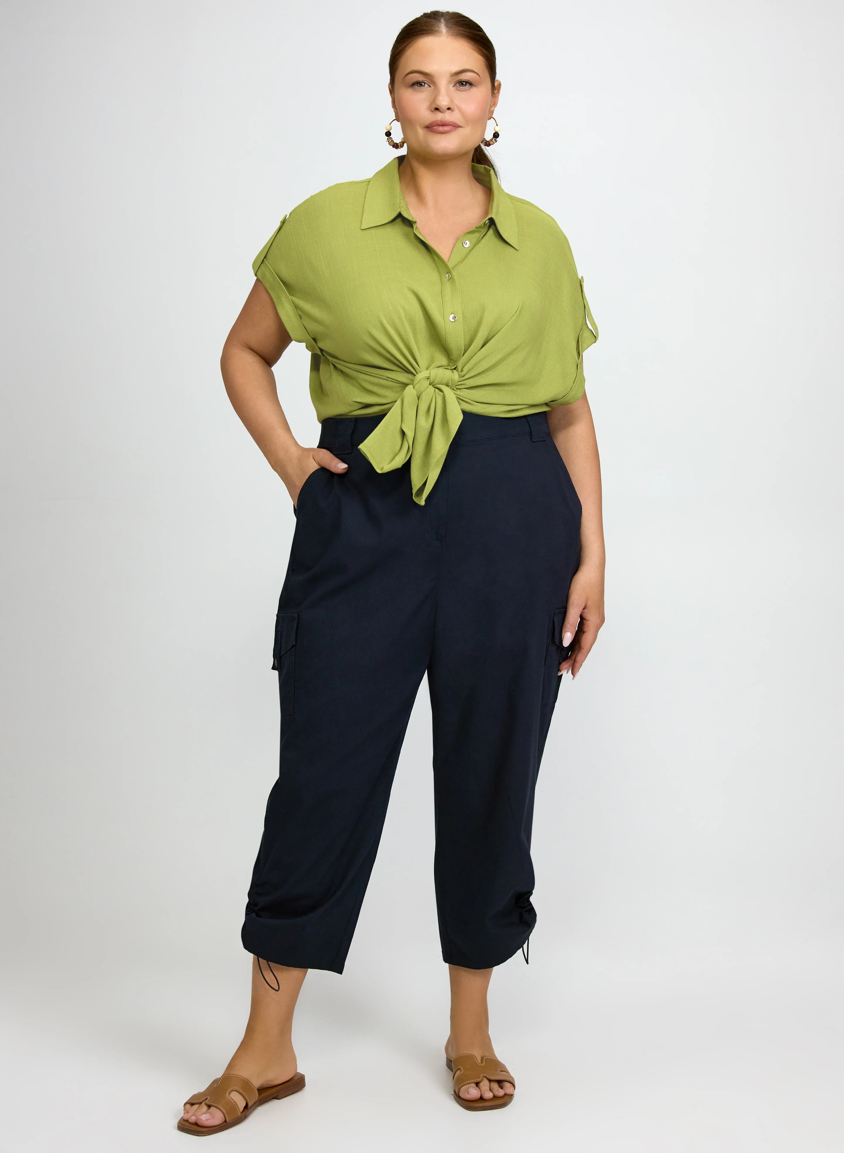 Drawstring Hem Capris - Image 5