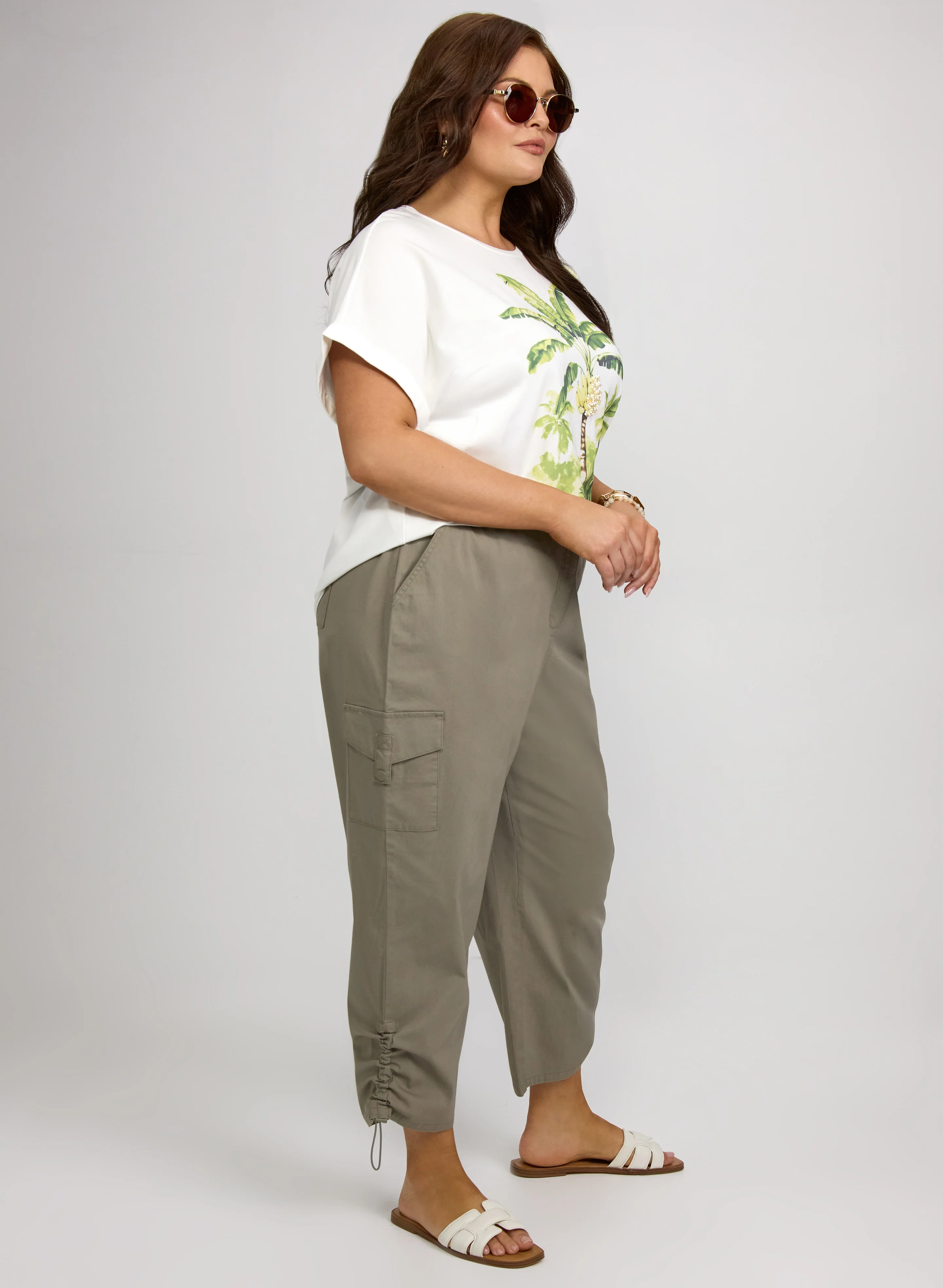 Drawstring Hem Capris - Image 3