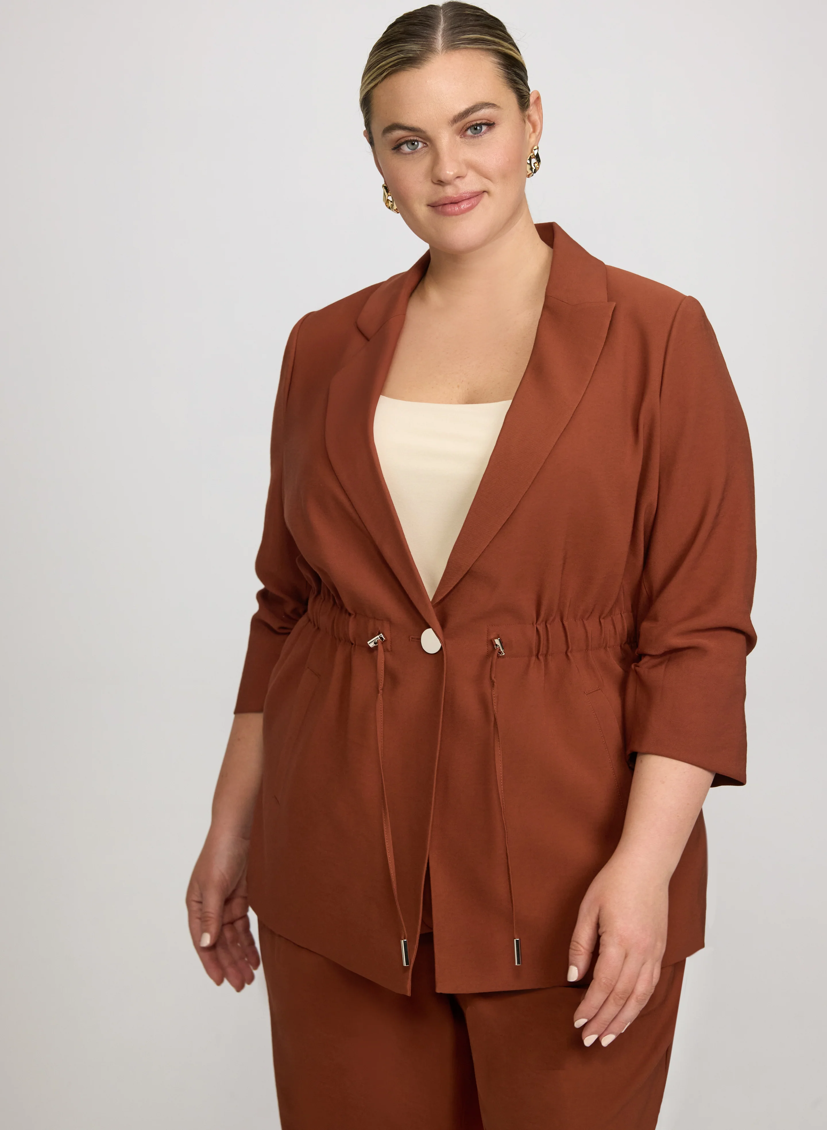 Drawstring Waist Blazer