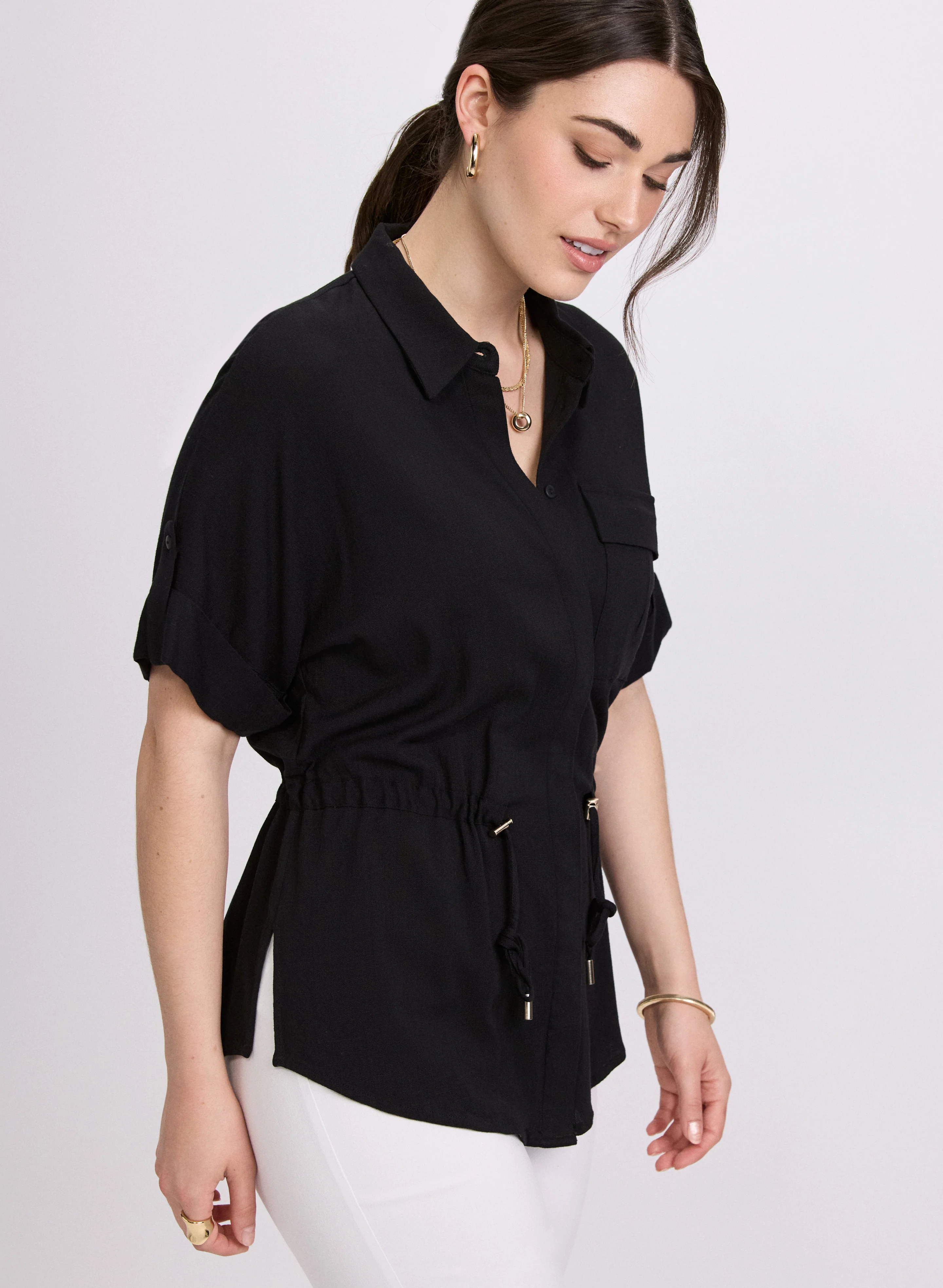 Drawstring Waist Blouse - Image 2