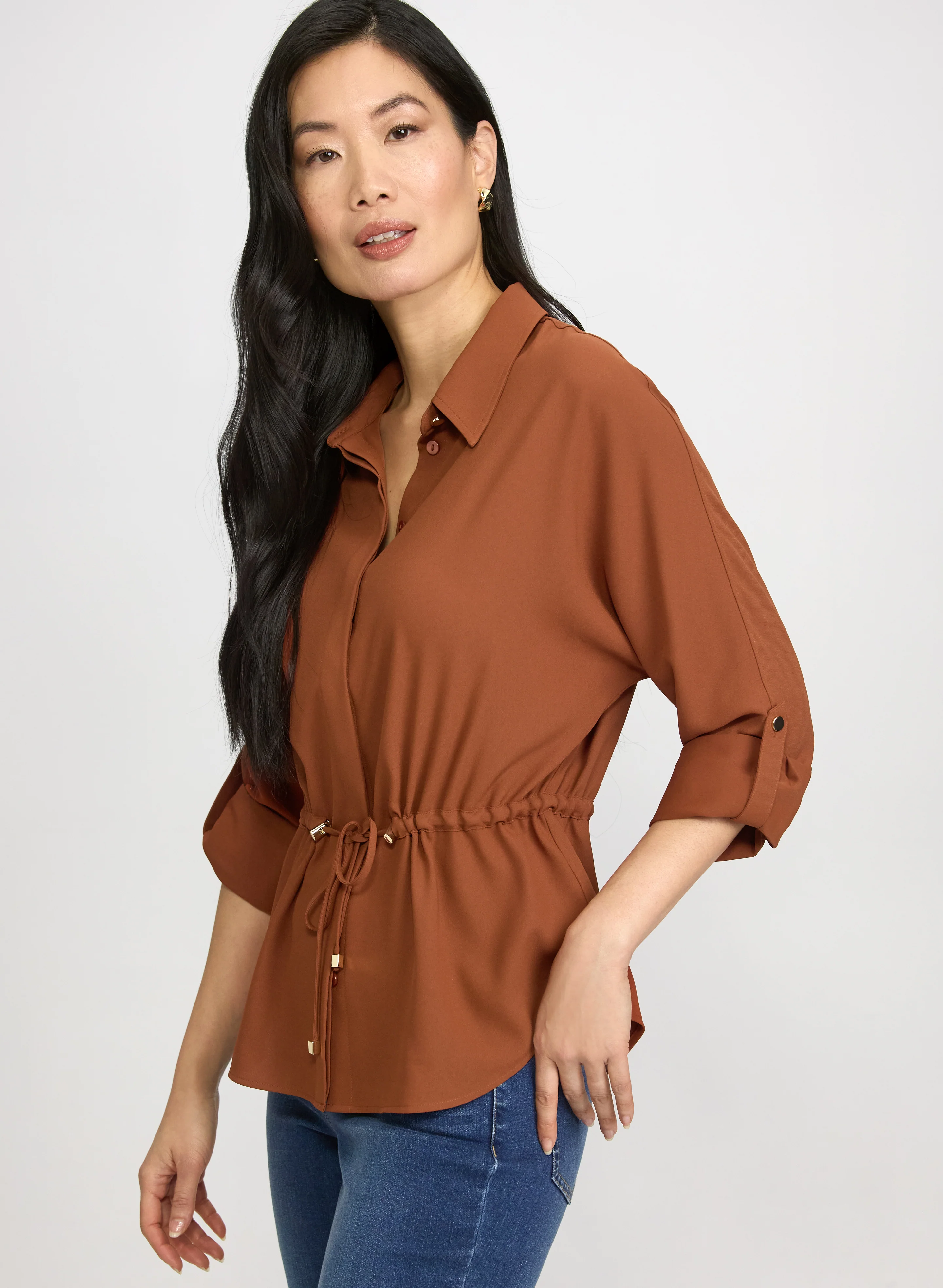 Drawstring Waist Blouse - Image 2