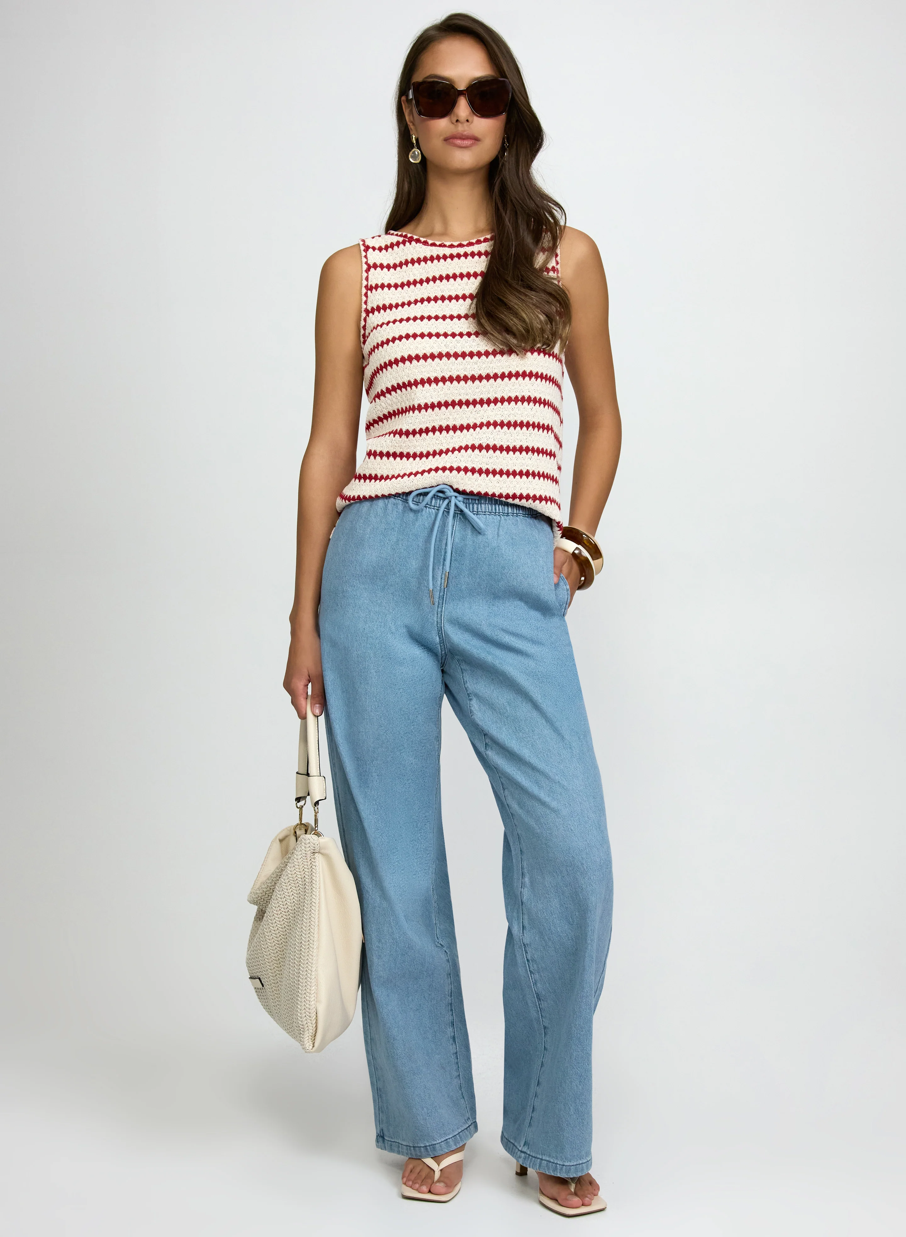 Drawstring Wide-Leg Jeans - Image 4