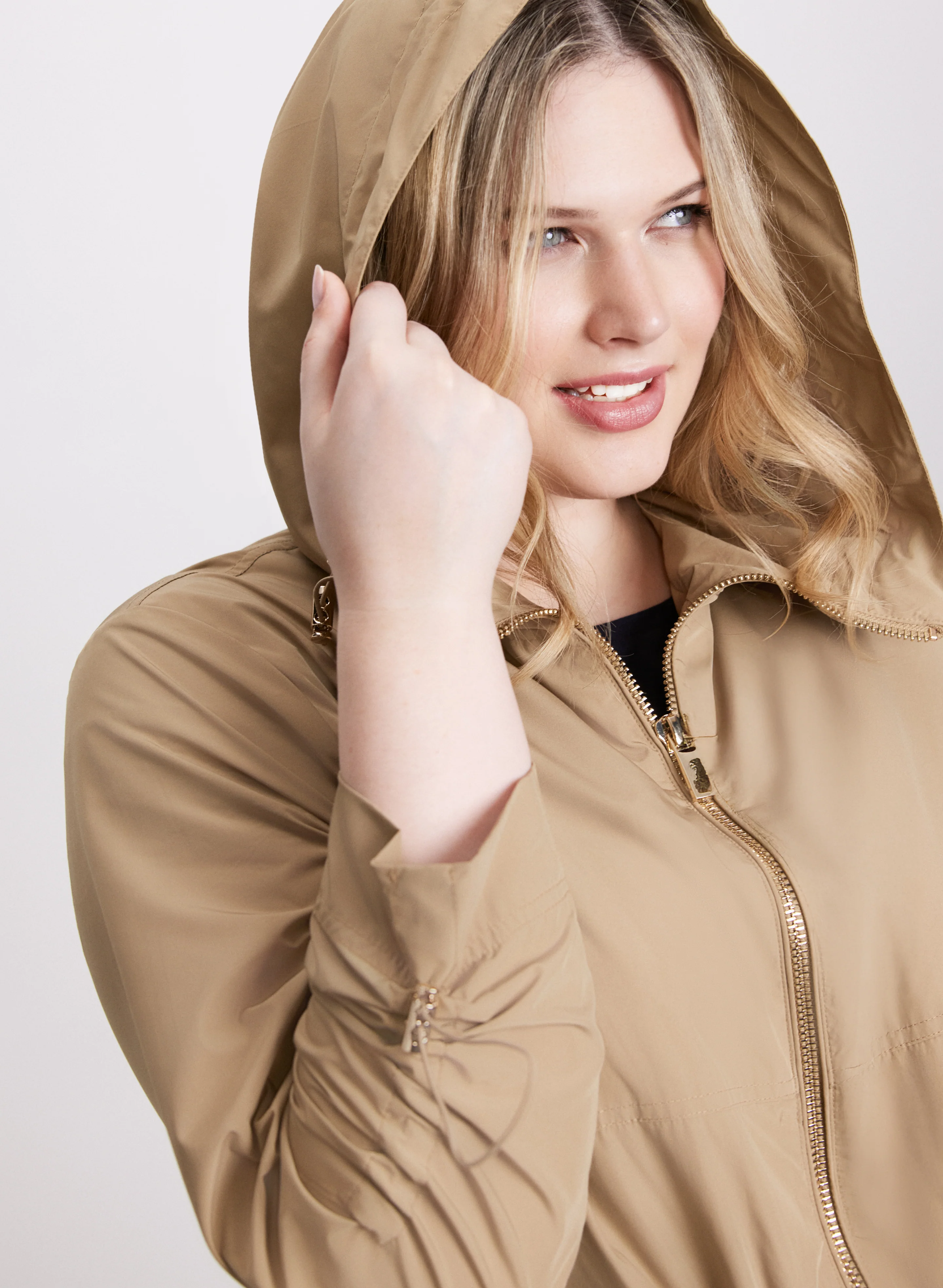 Elastic Waist Hooded Rain Coat - Image 5
