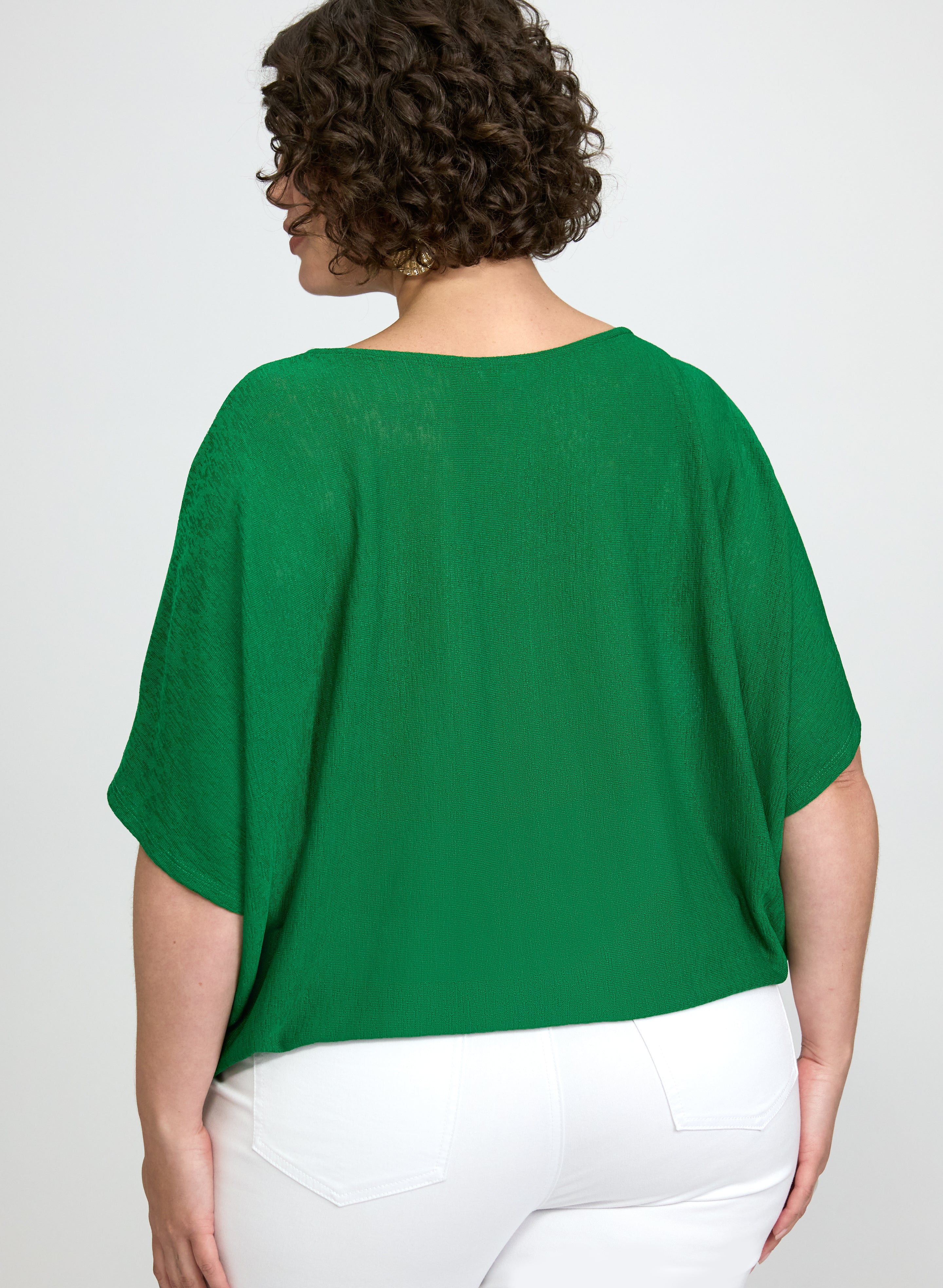 Elbow Sleeve Boat Neck Top - Image 4