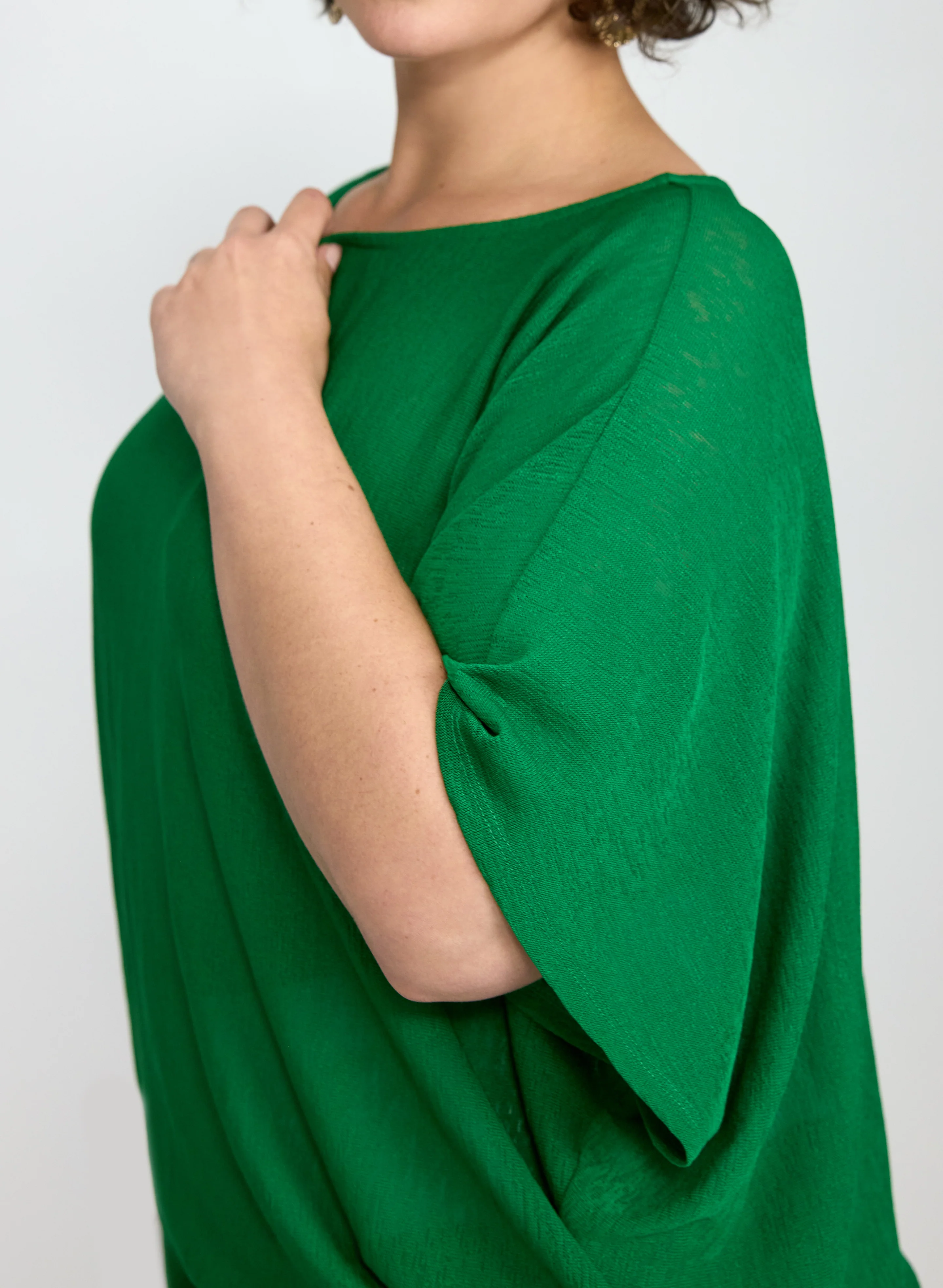 Elbow Sleeve Boat Neck Top - Image 5