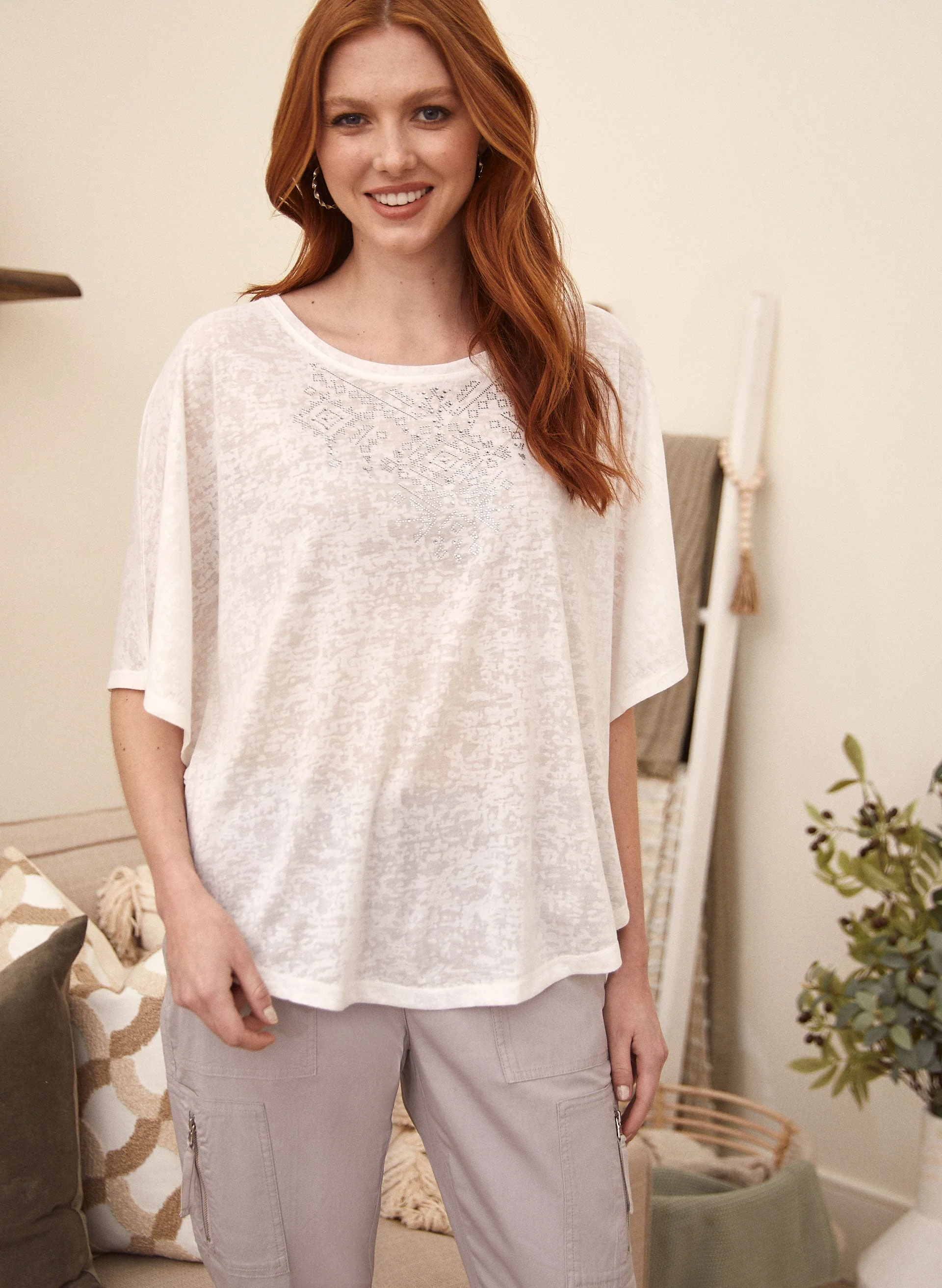 Embellished Burnout Tee - Image 2