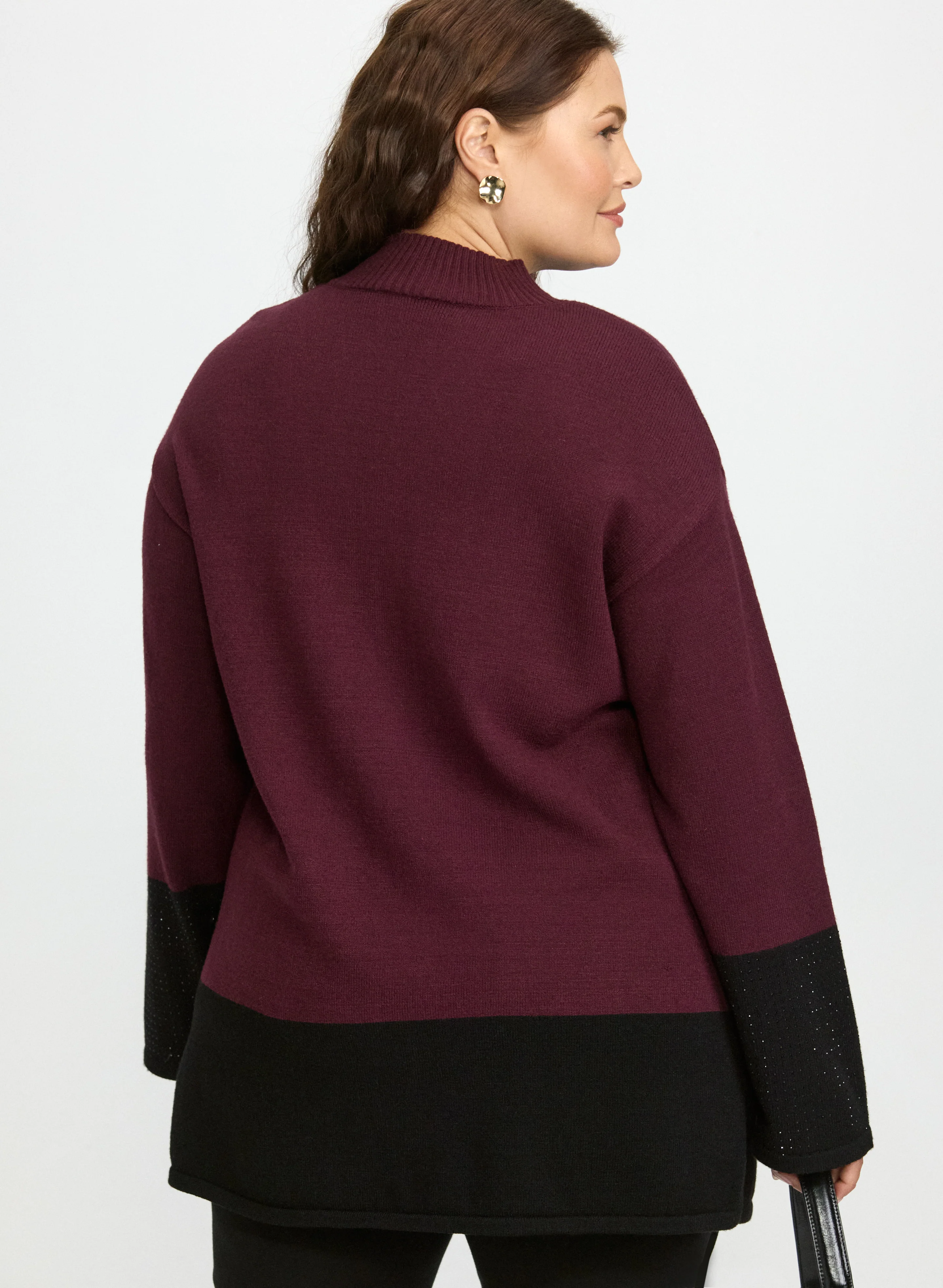 Embellished Colour Block Tunic Sweater - Image 4