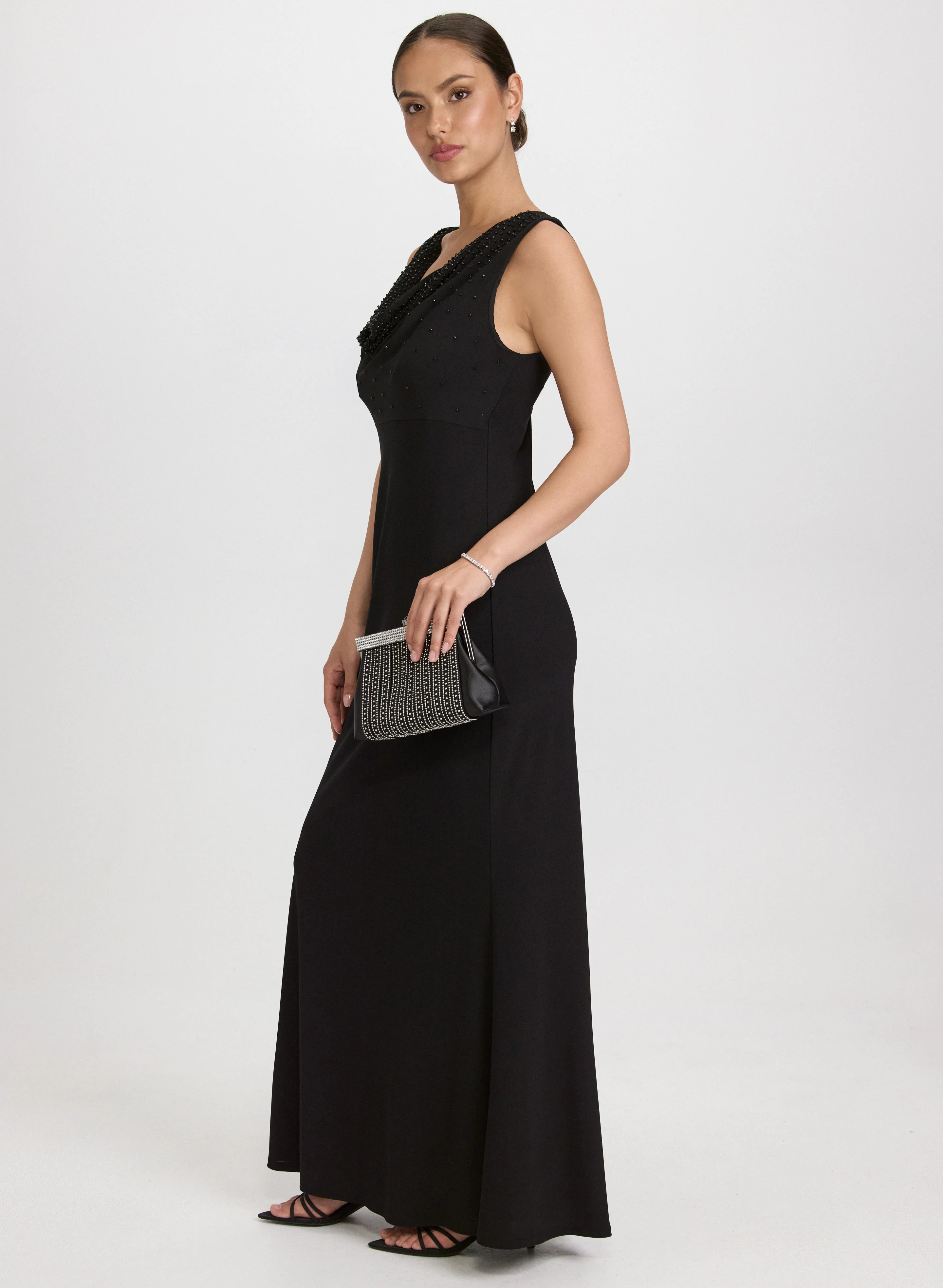 Embellished Cowl Neck Dress - Image 3