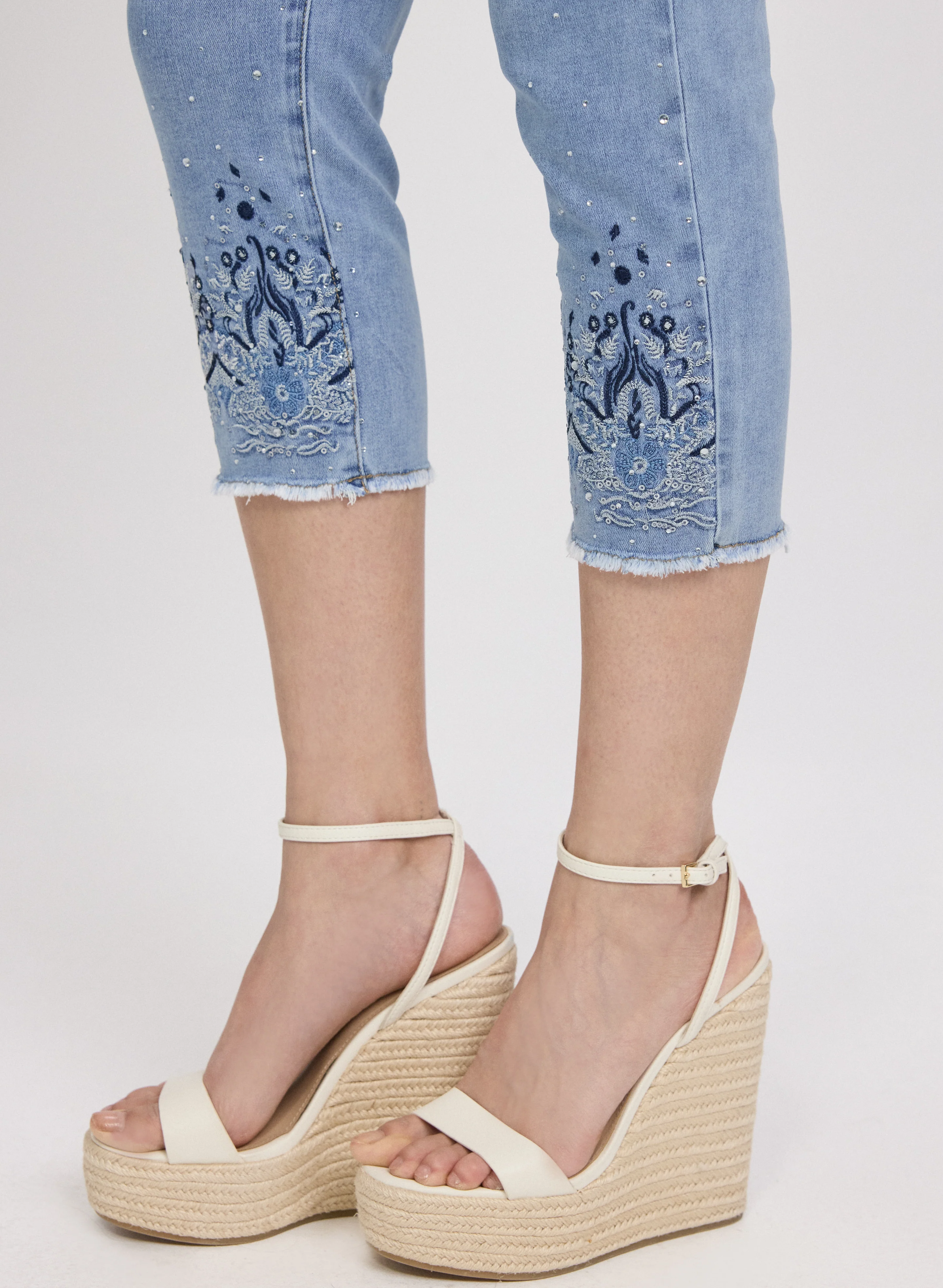 Embellished Denim Capris - Image 2