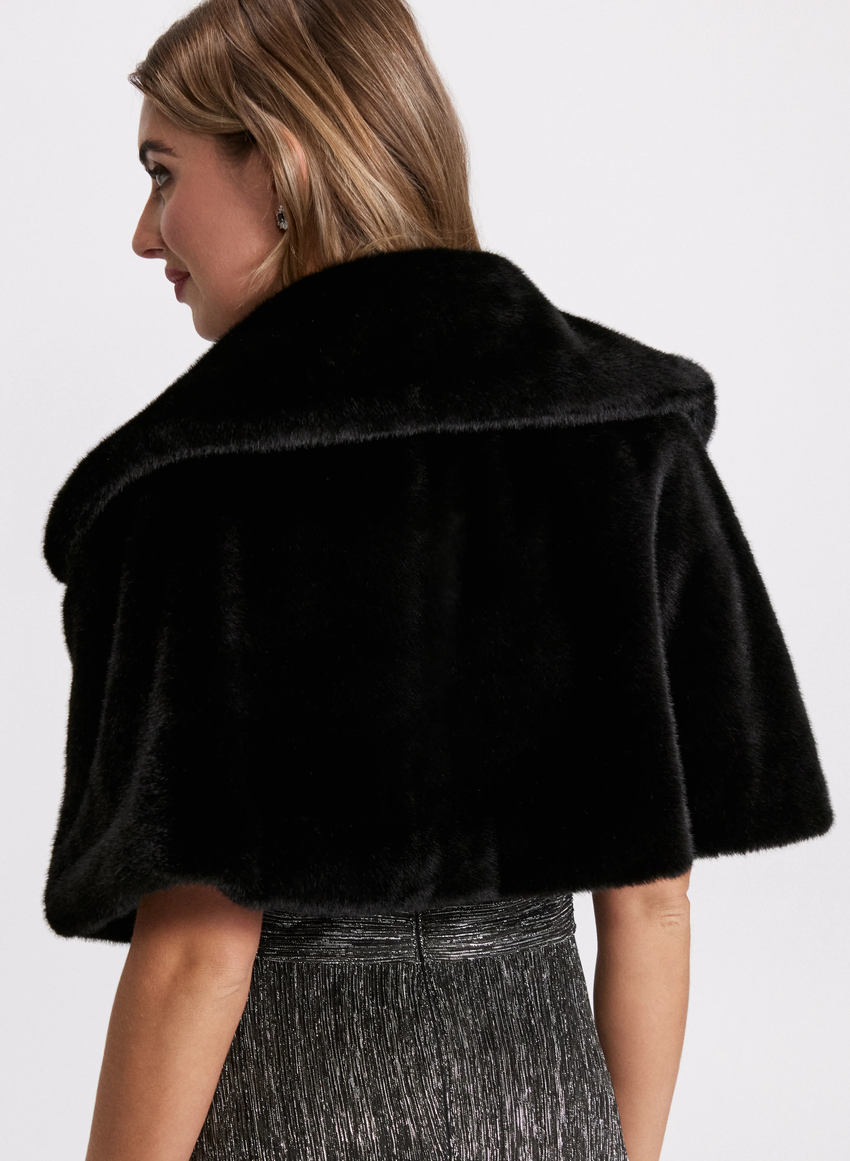 Embellished Faux Fur Cape - Image 4