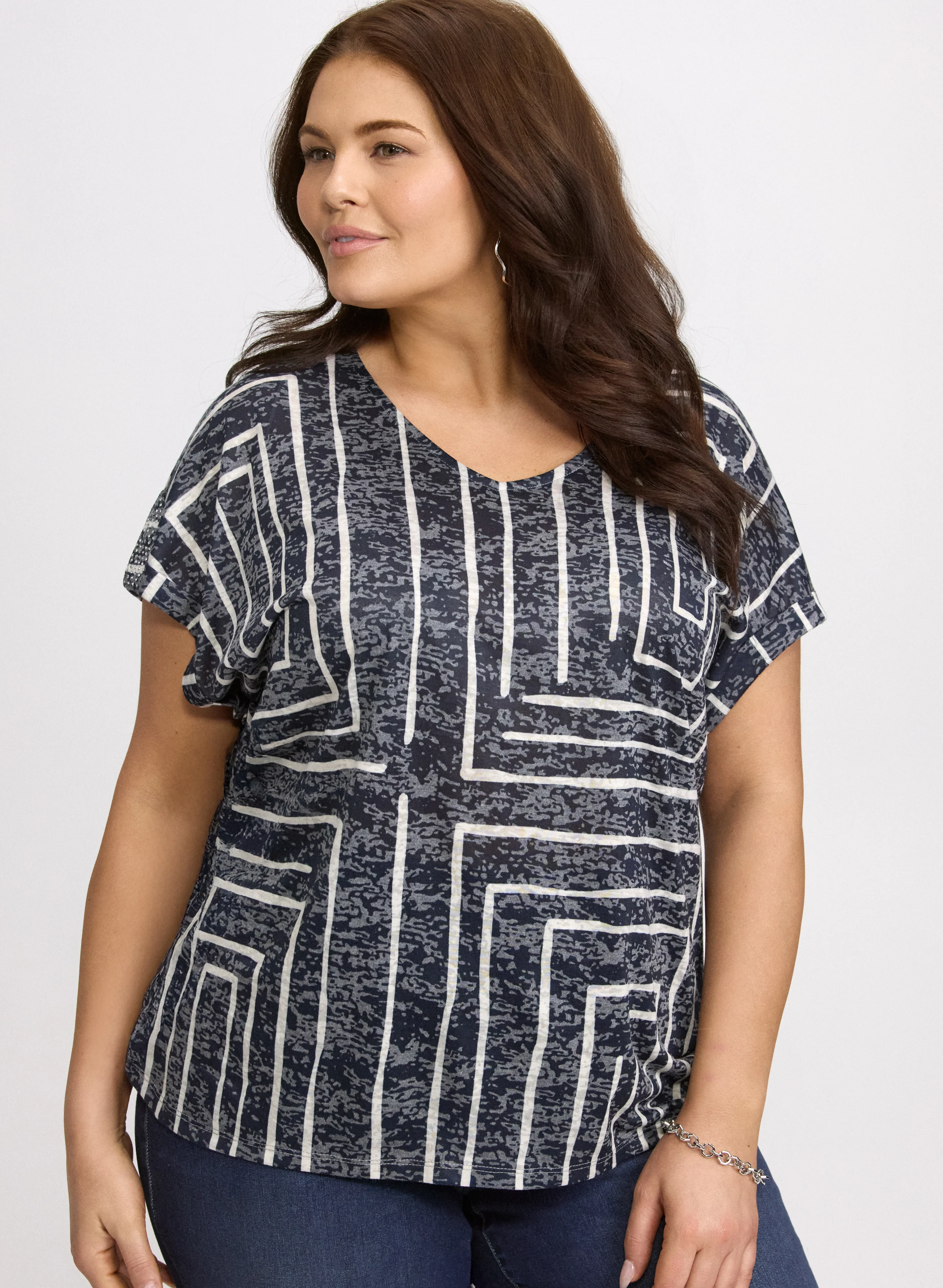 Embellished Geometric T-Shirt - Image 5