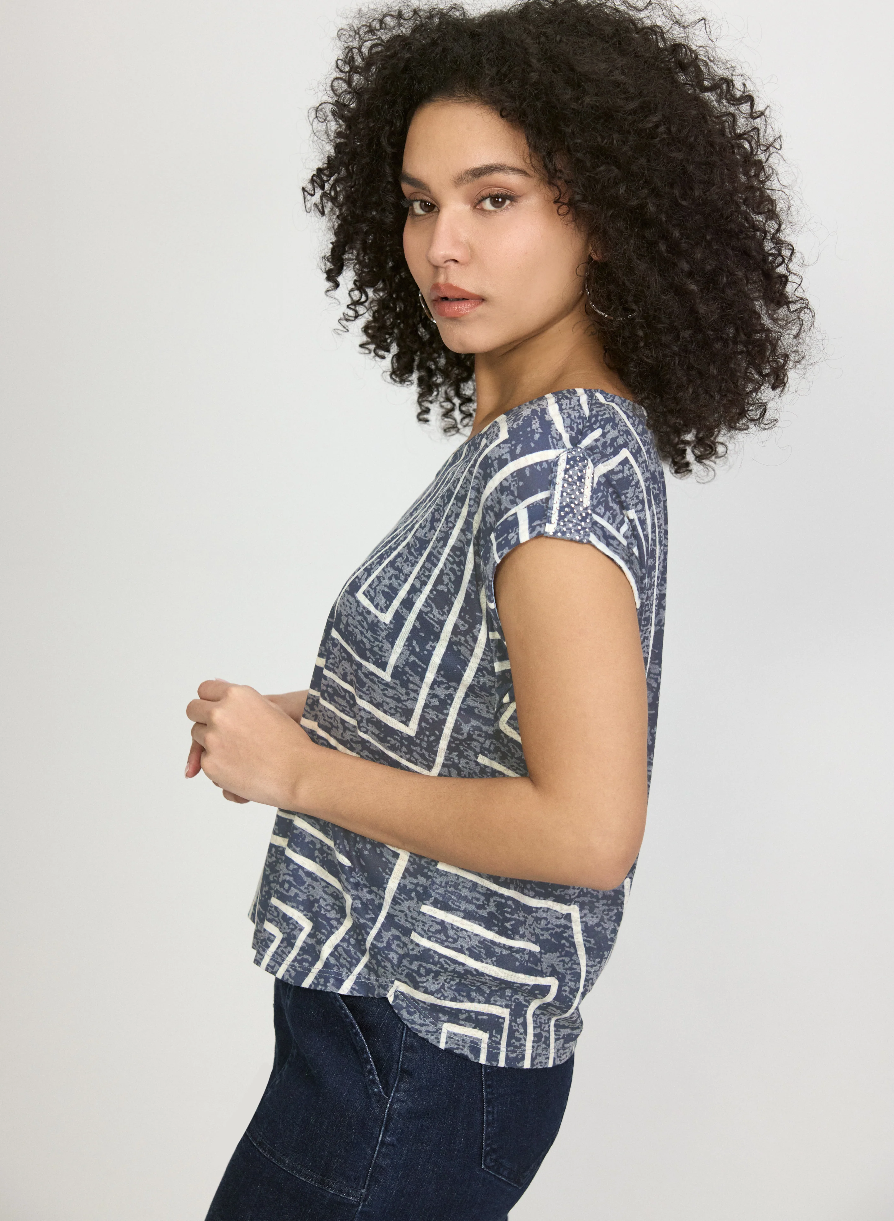 Embellished Geometric T-Shirt - Image 5