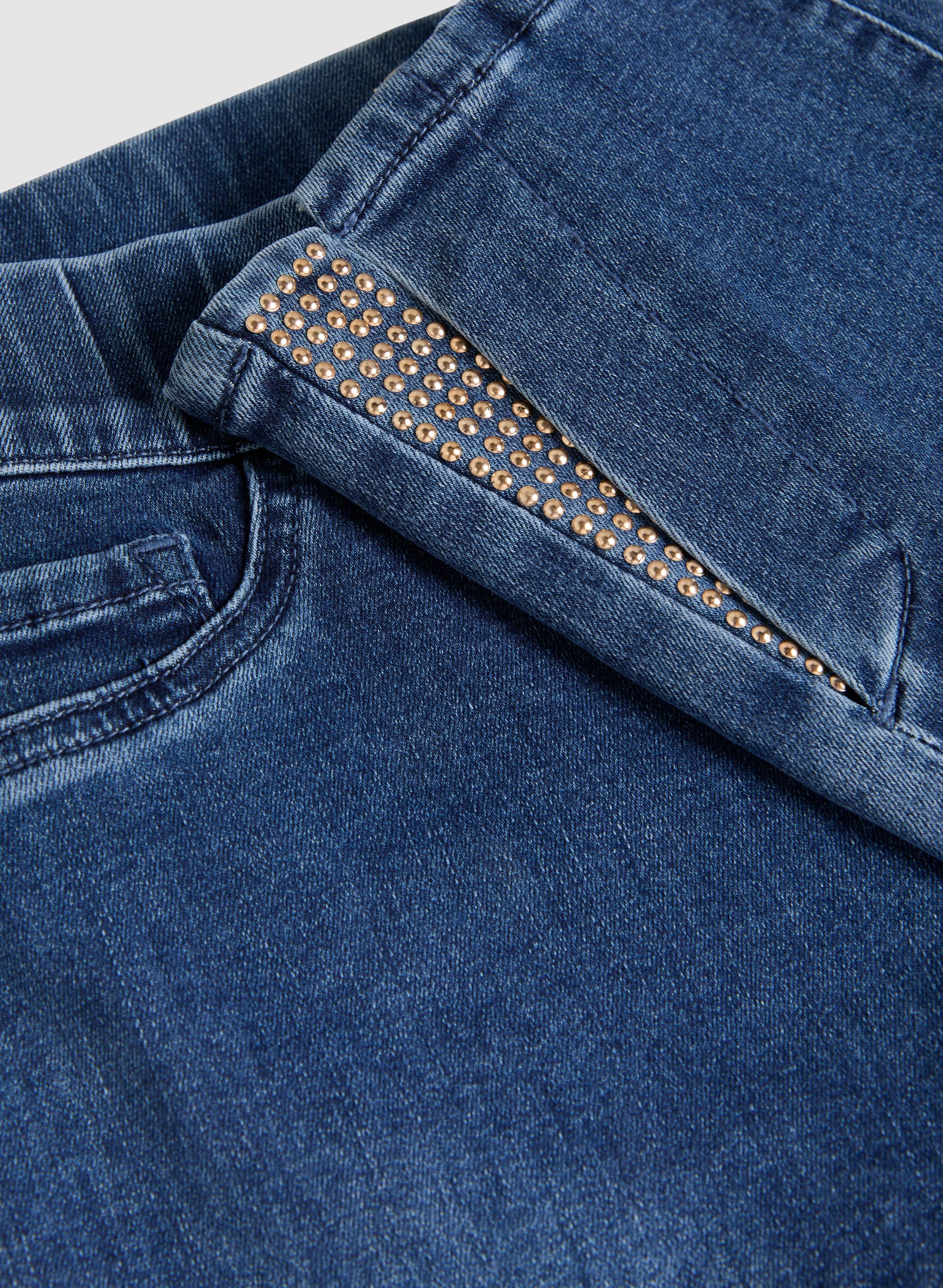 Embellished Hem Slit Jeans - Image 7