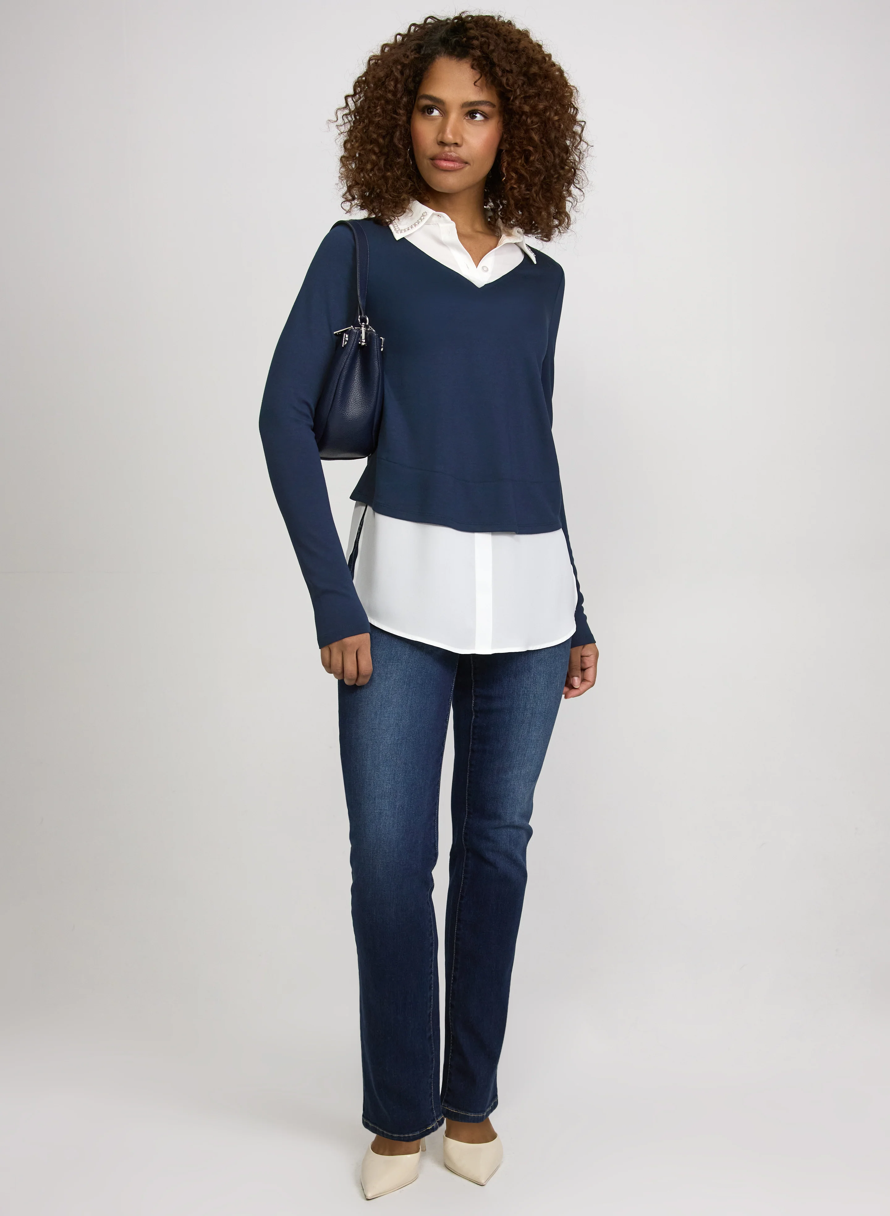 Embellished Illusion Blouse - Image 2