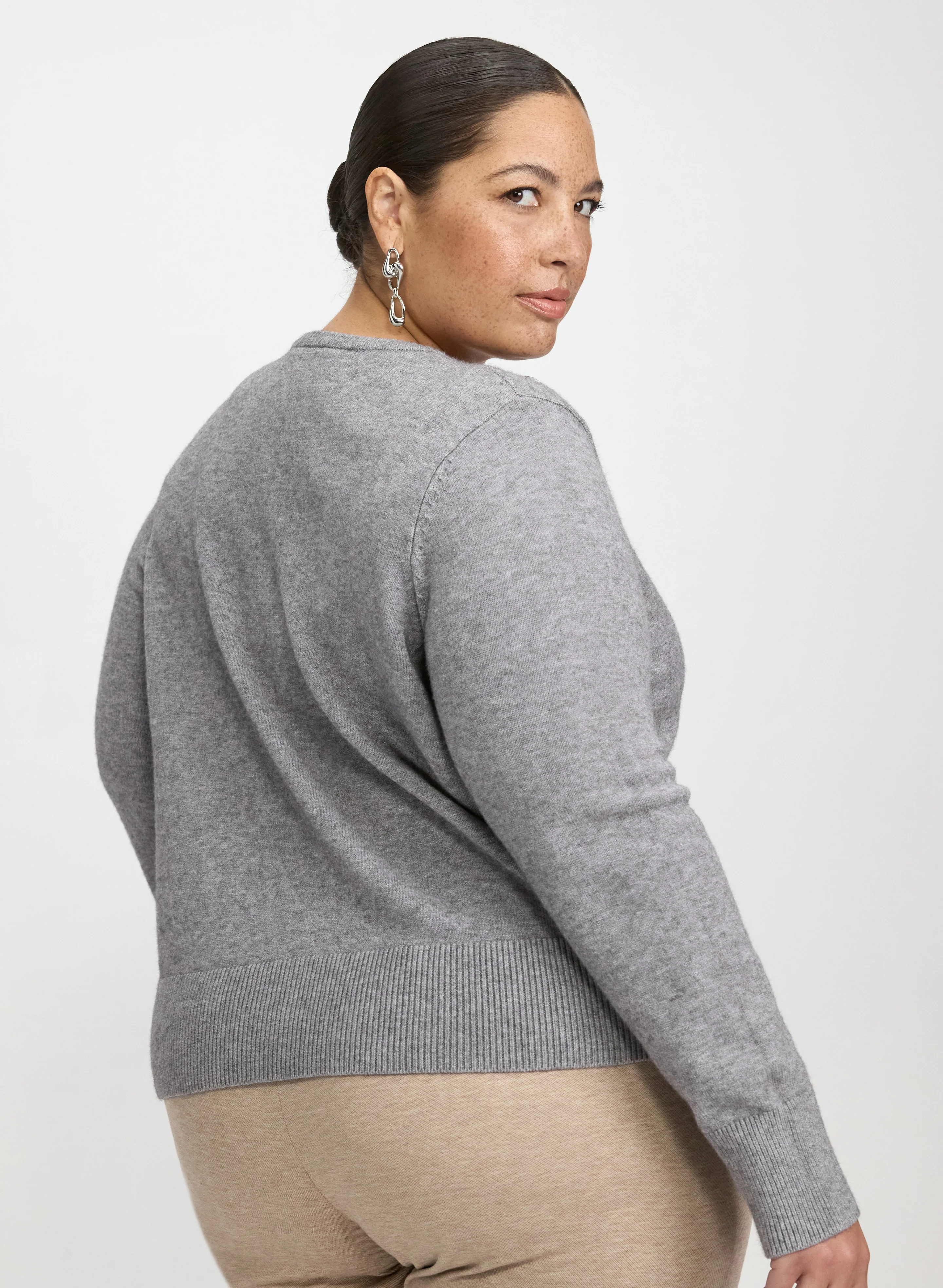 Embellished Jeweled Button Cardigan - Image 5