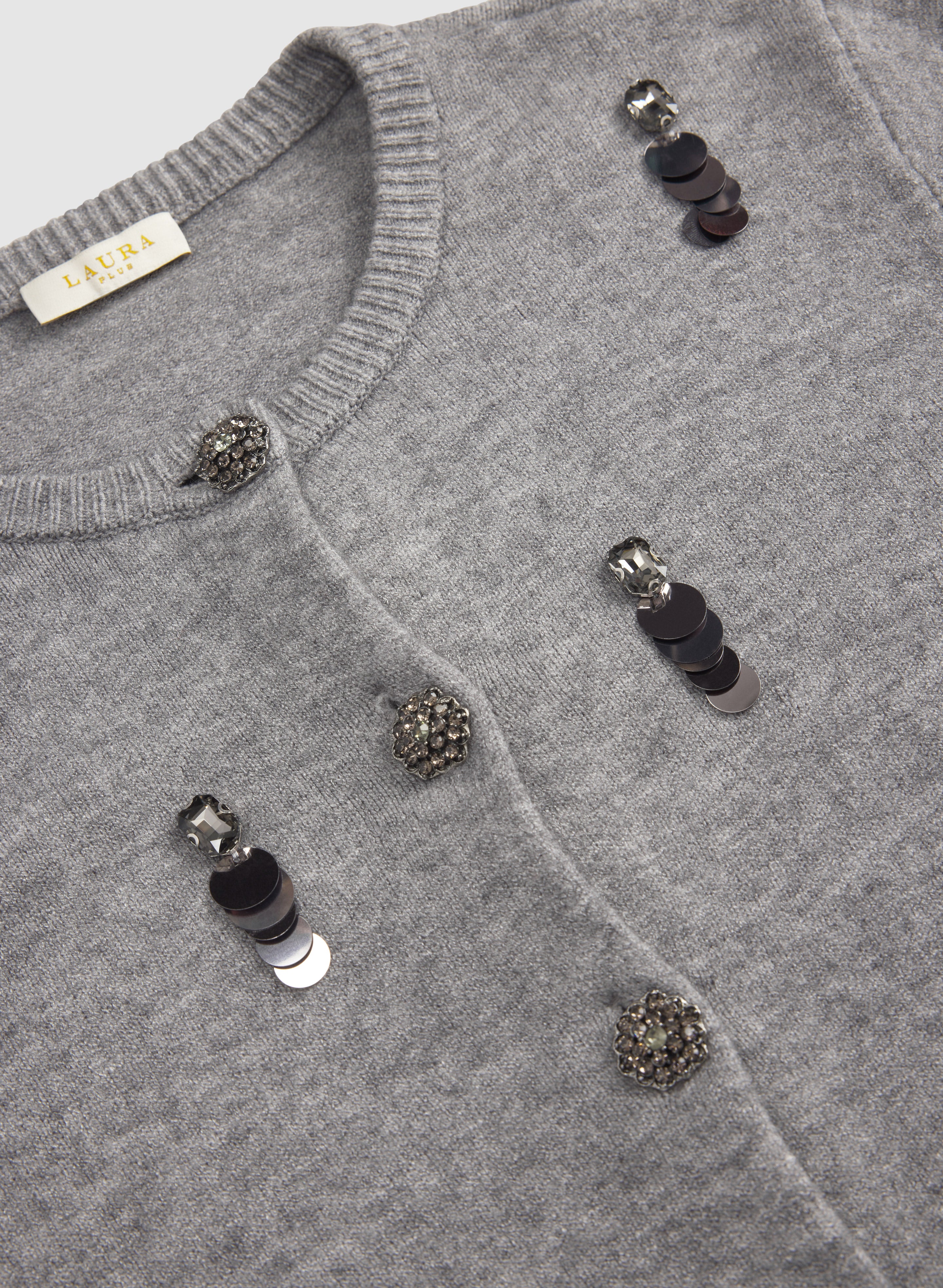 Embellished Jeweled Button Cardigan - Image 8