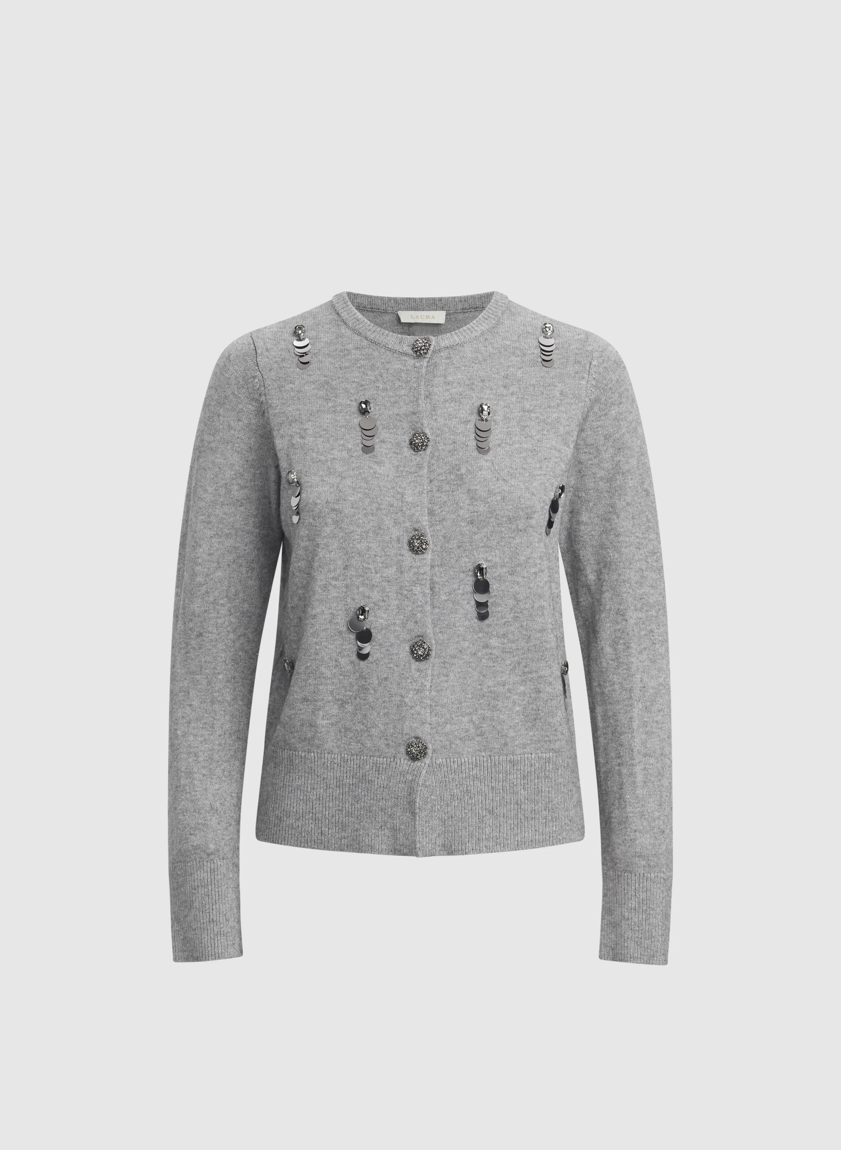 Embellished Jeweled Button Cardigan - Image 6
