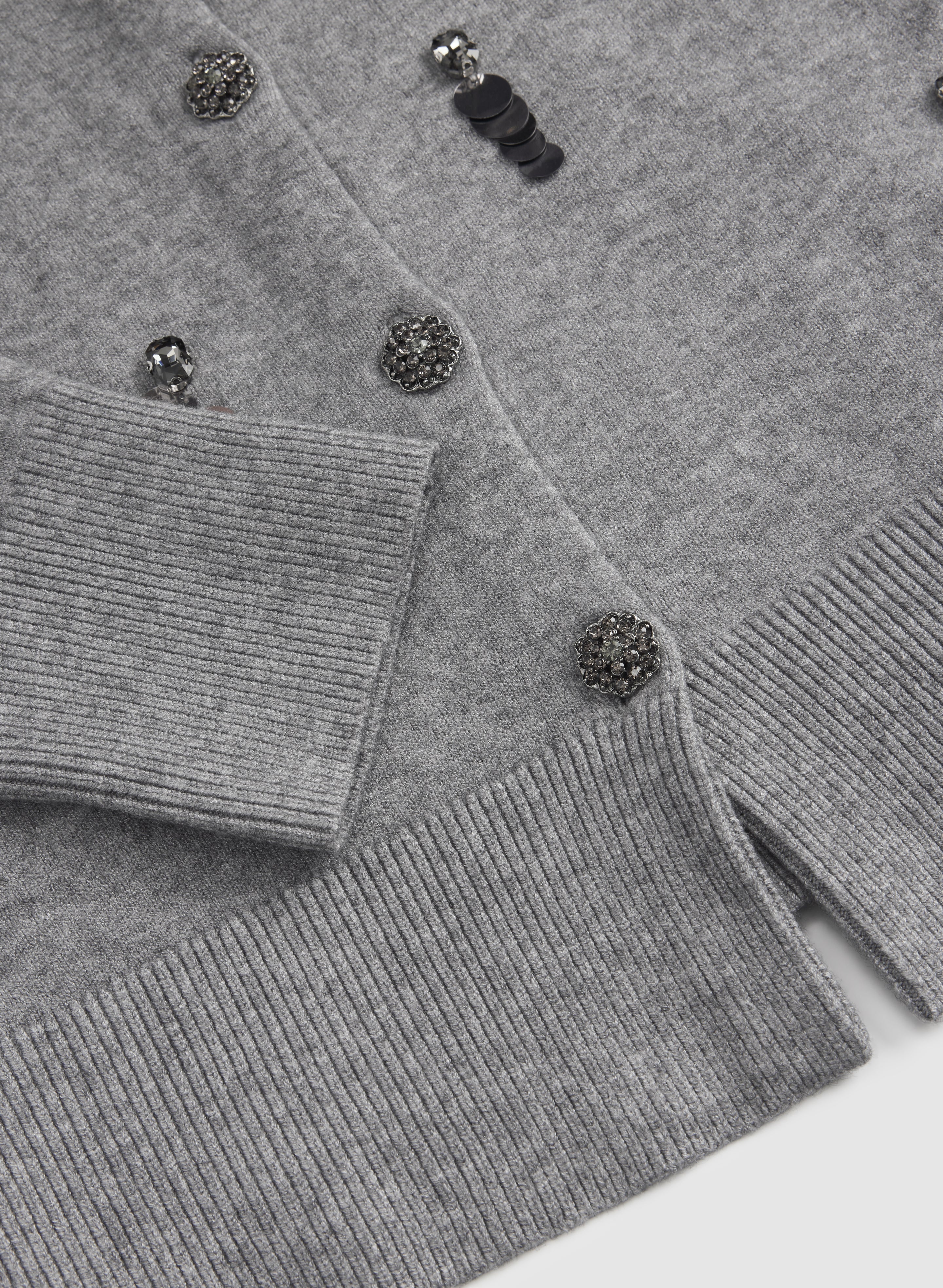 Embellished Jeweled Button Cardigan - Image 7