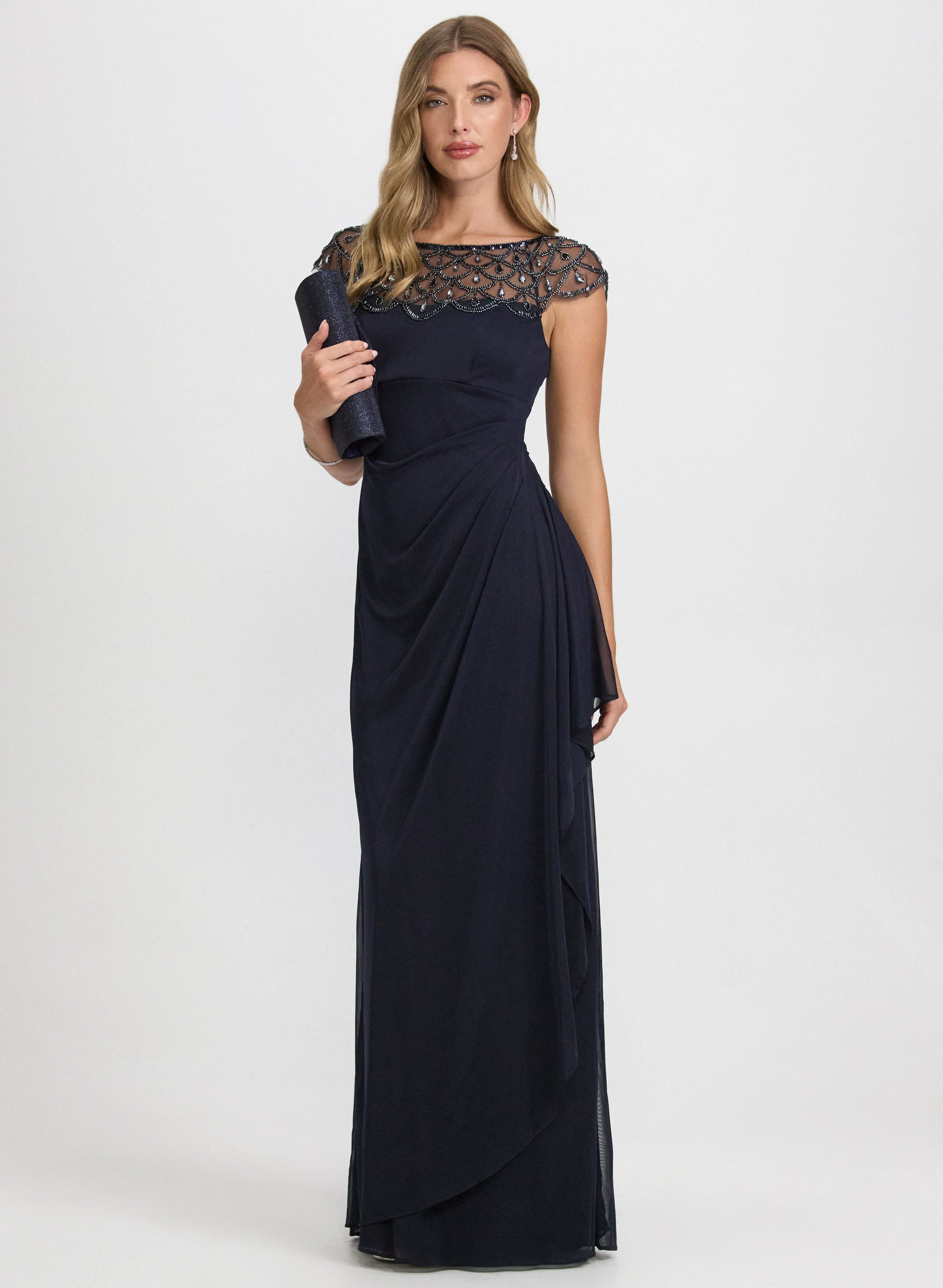 Embellished Mesh Dress