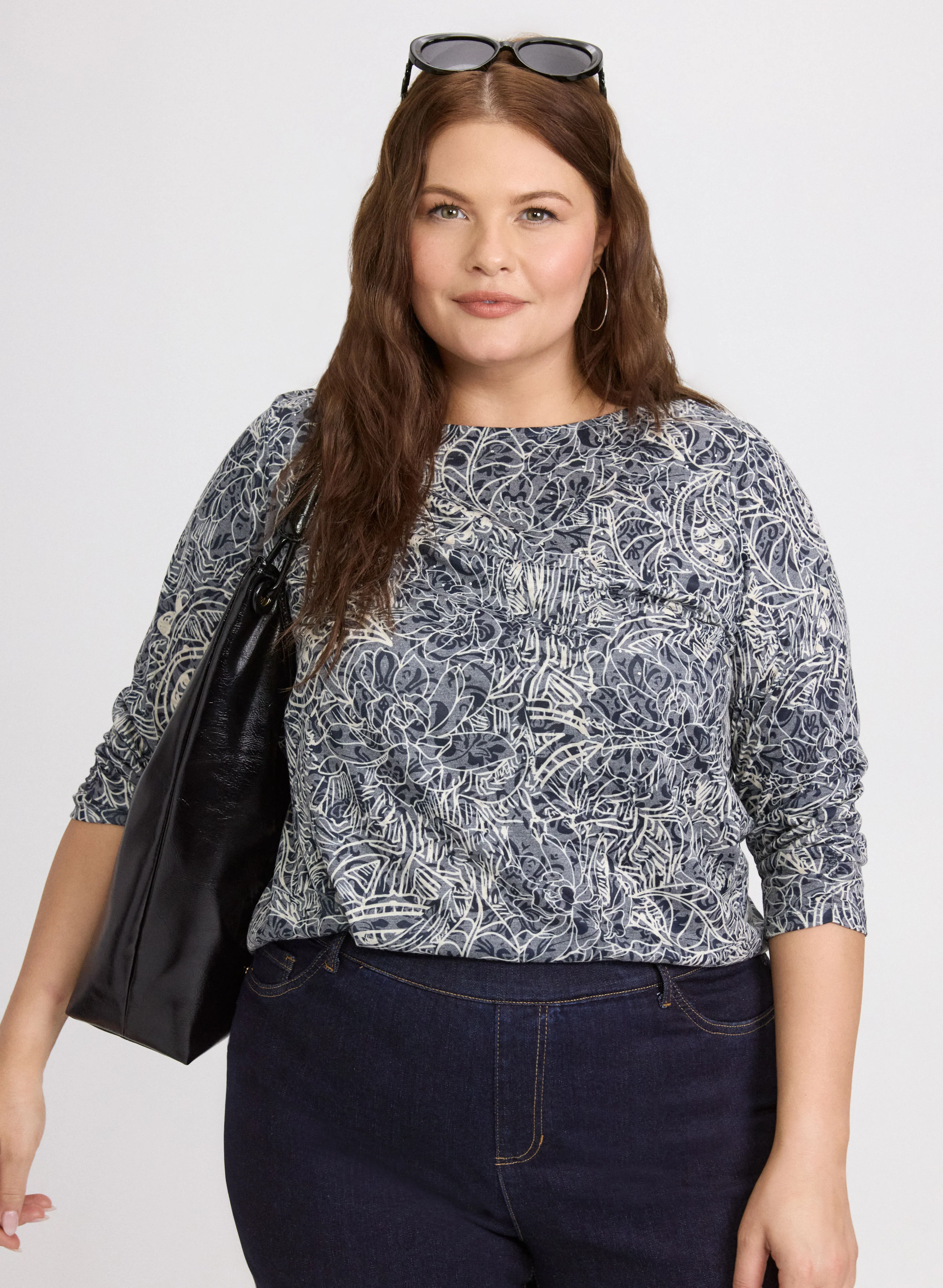 Embellished Mixed Print T-Shirt