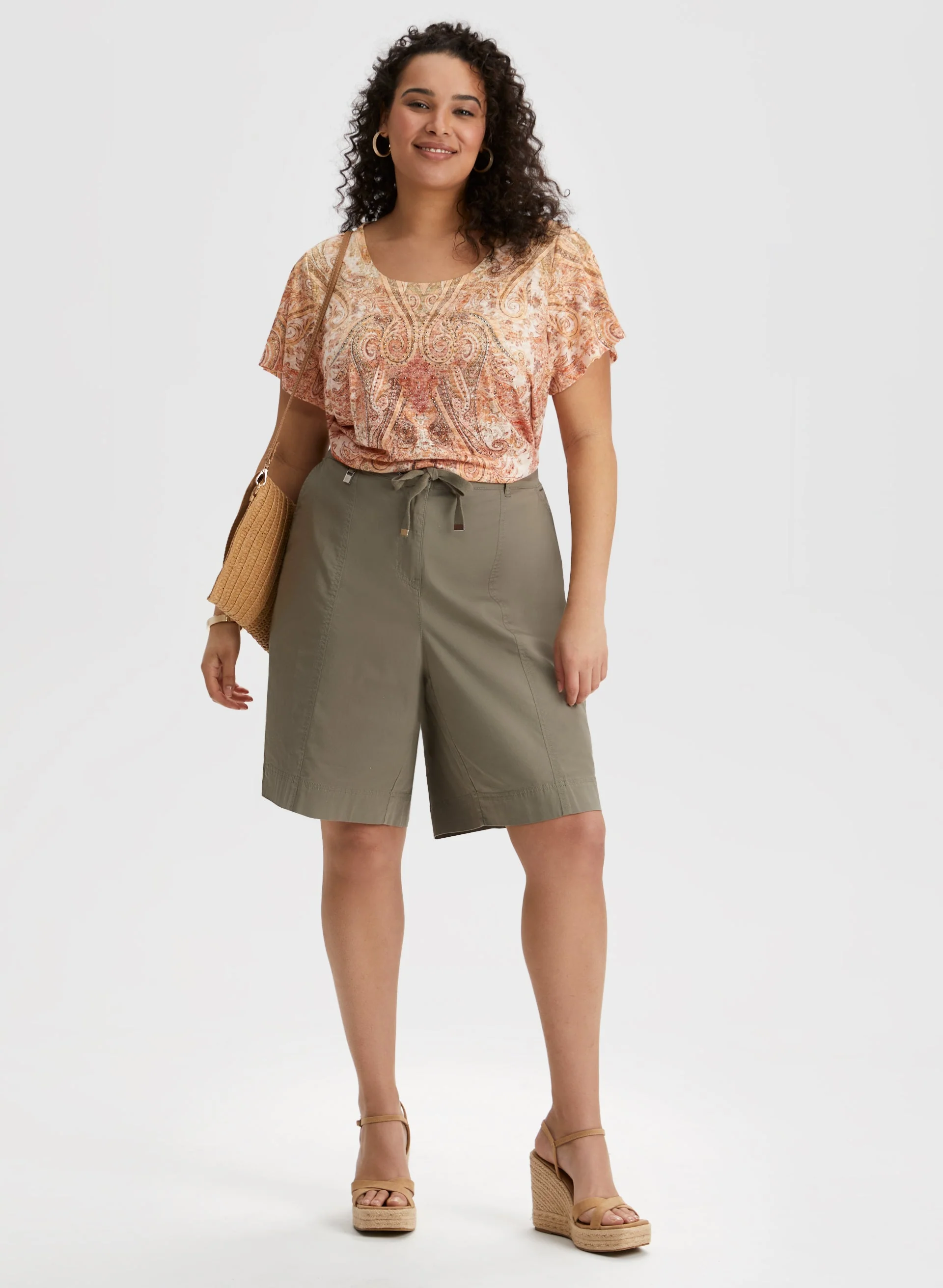 Embellished Paisley Print Burnout Tee - Image 3