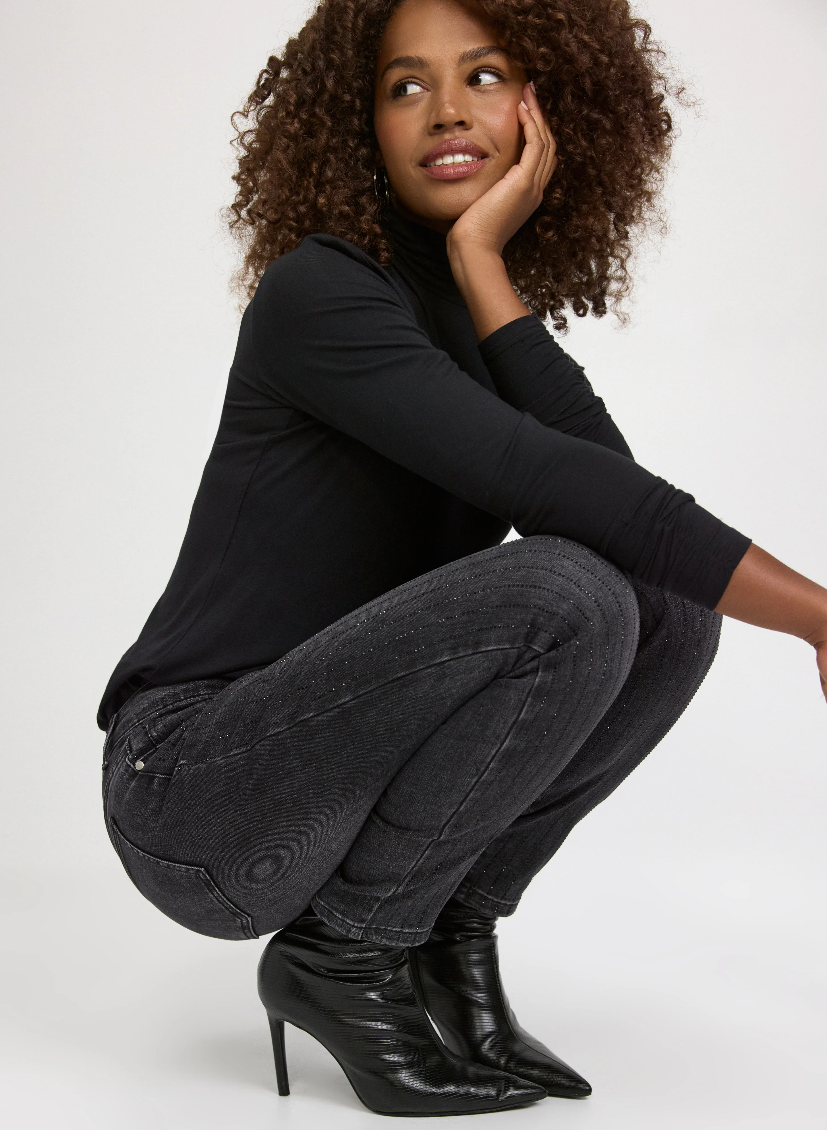 Embellished Pinstripe Jeans - Image 2