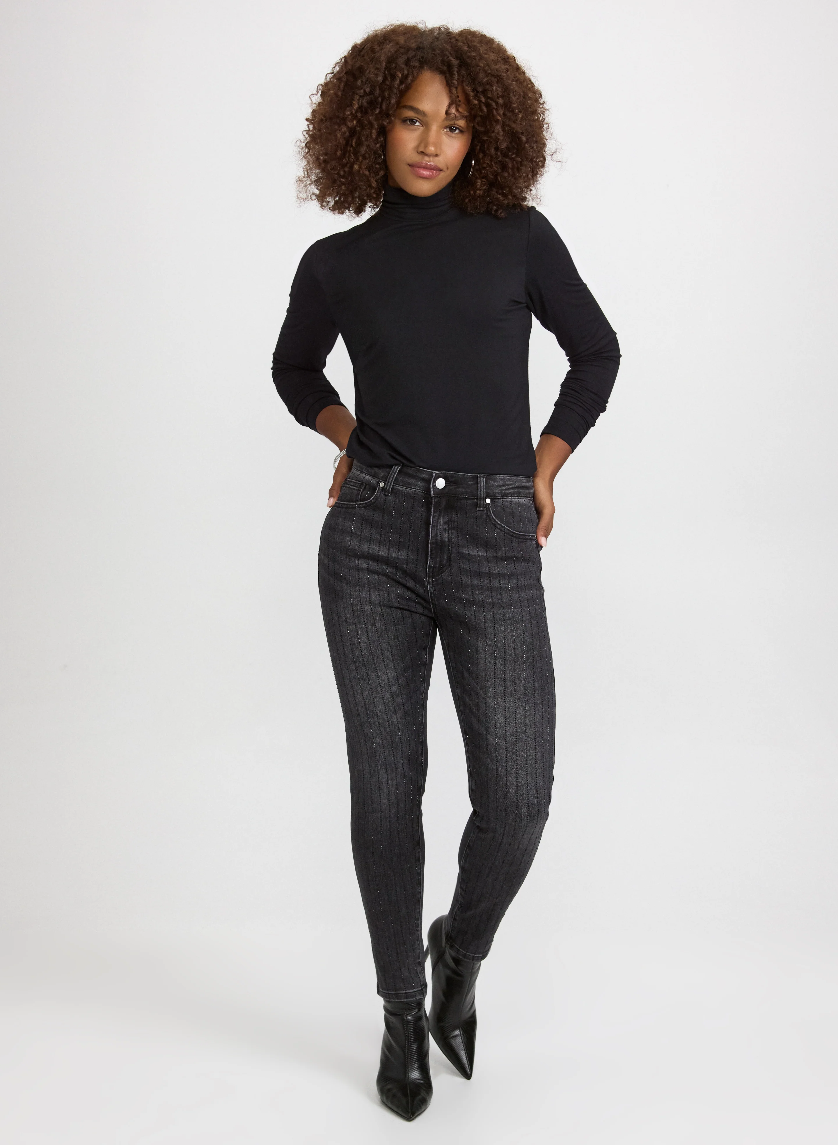 Embellished Pinstripe Jeans - Image 3