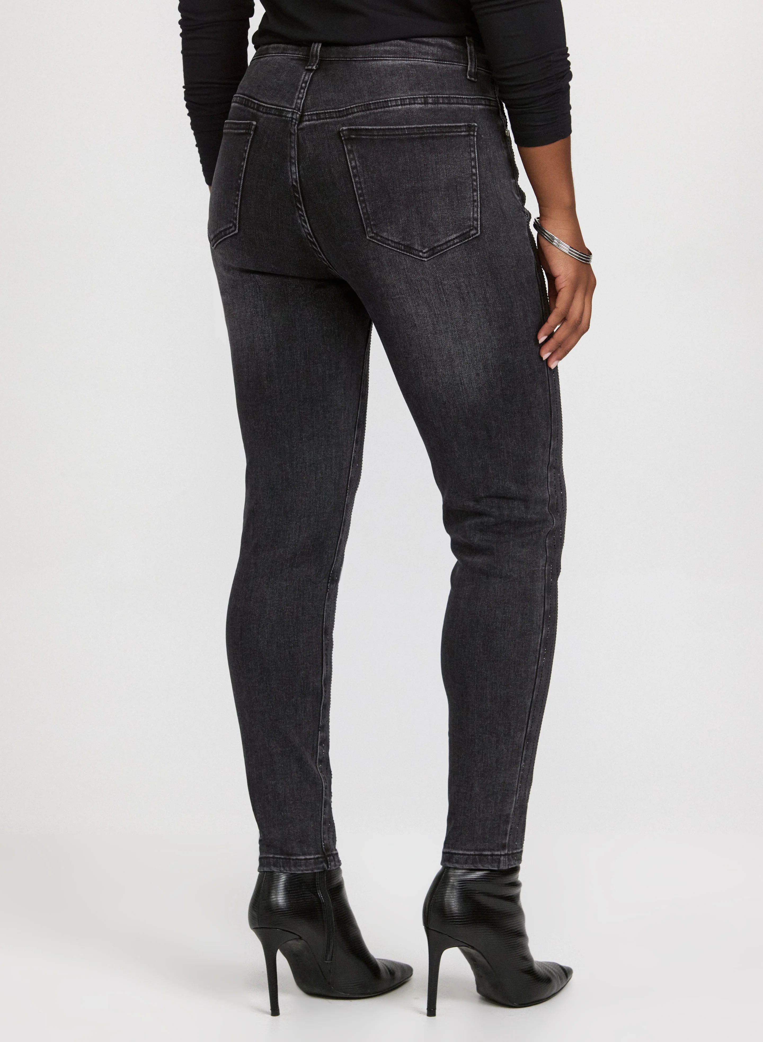 Embellished Pinstripe Jeans - Image 5
