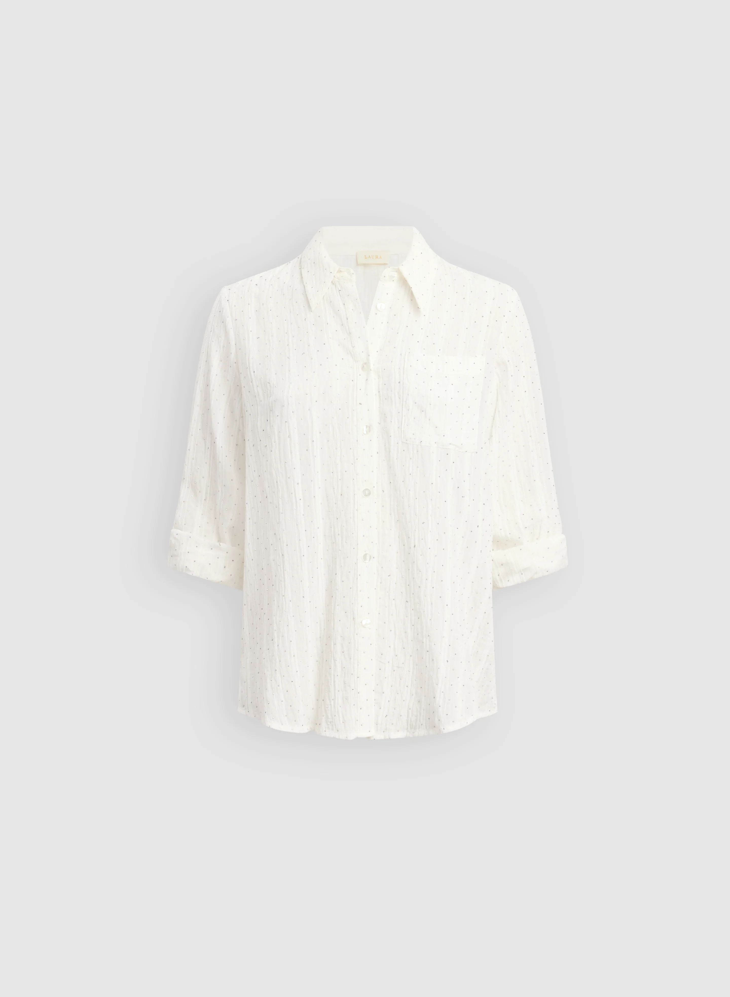 Embellished Shadow Stripe Blouse - Image 7
