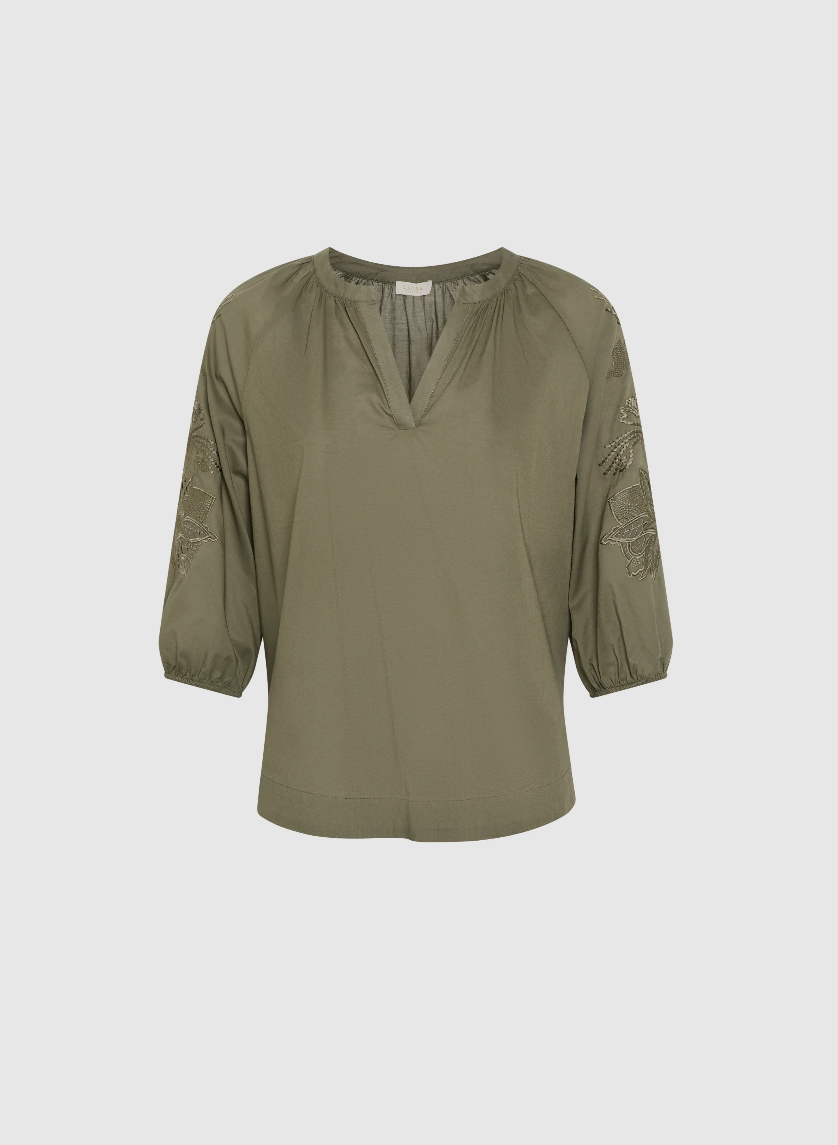 Embroidered 3/4 Sleeve Blouse - Image 6